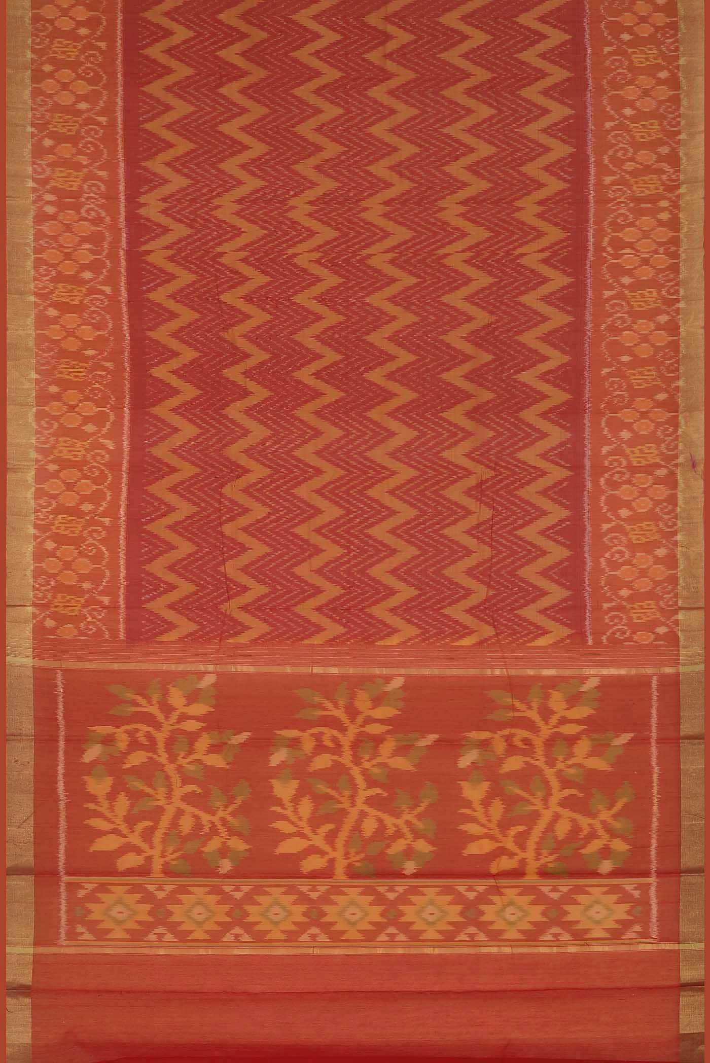 Orange Silk Cotton Saree