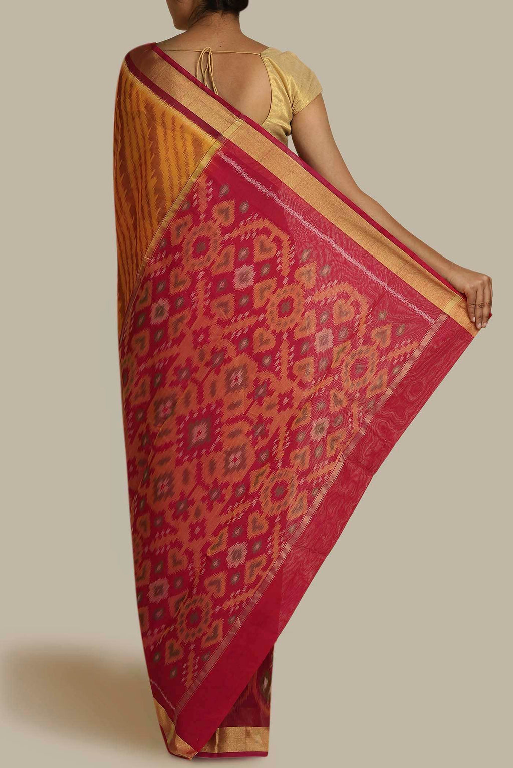 Orange Silk Cotton Saree