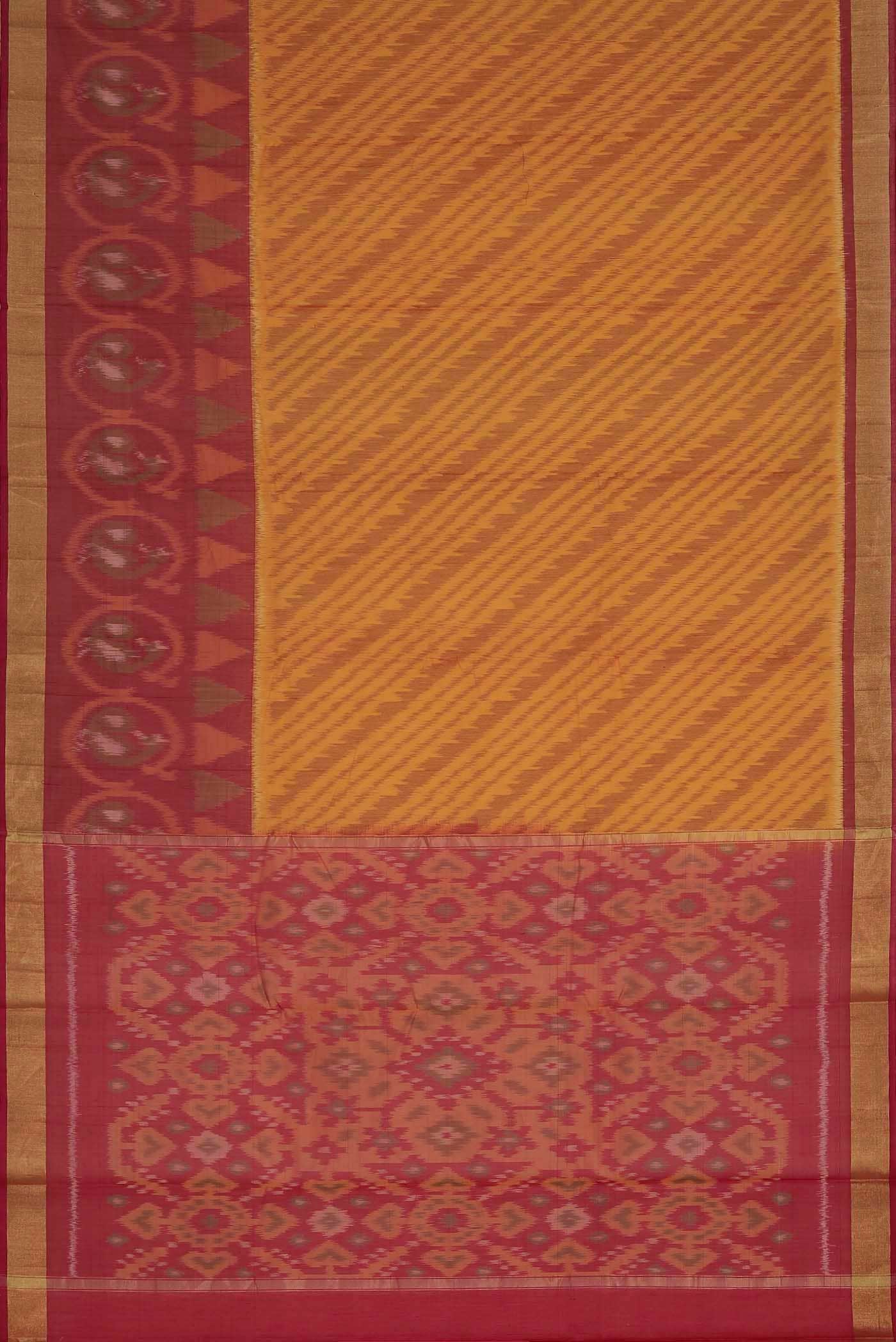 Orange Silk Cotton Saree
