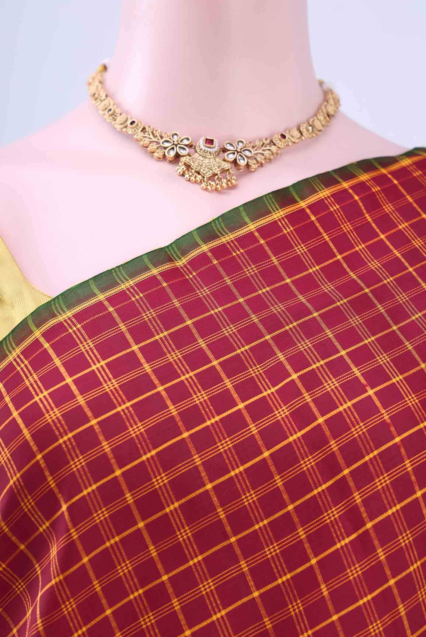 Maroon Kanchipuram Silk Saree