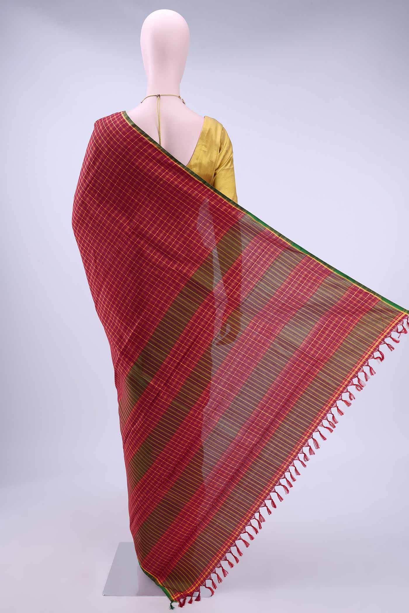 Maroon Kanchipuram Silk Saree