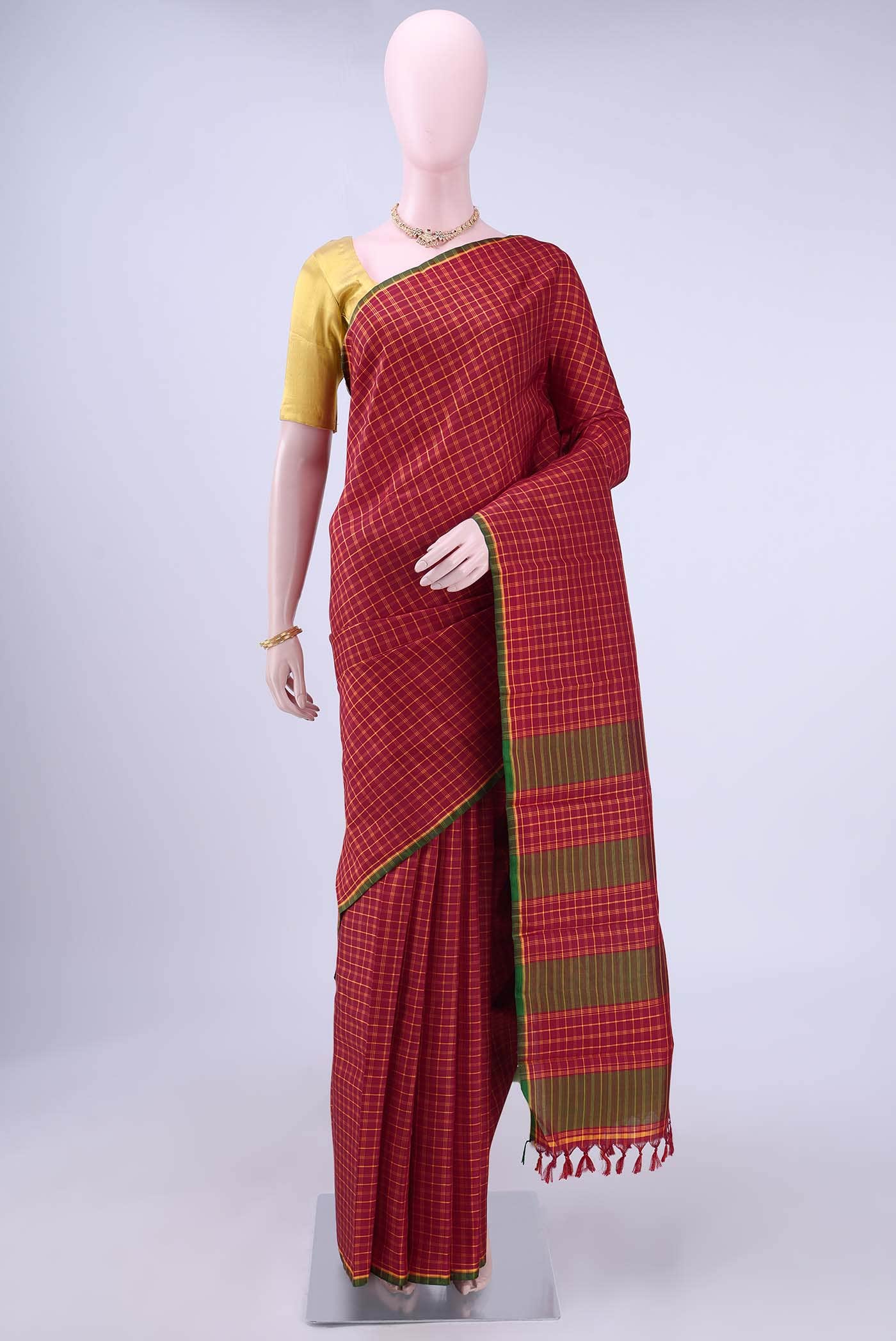 Maroon Kanchipuram Silk Saree