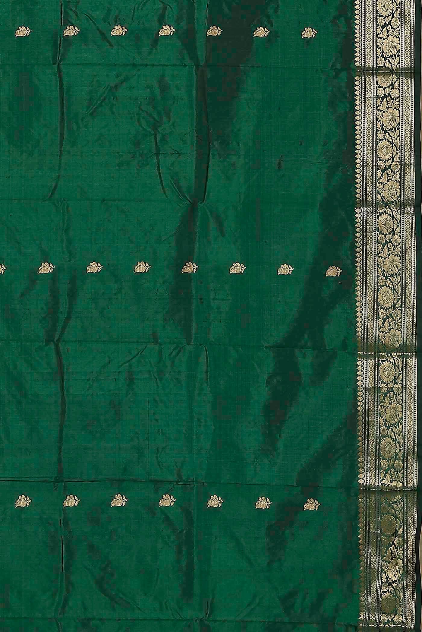 Green Banarasi Katan Silk Saree