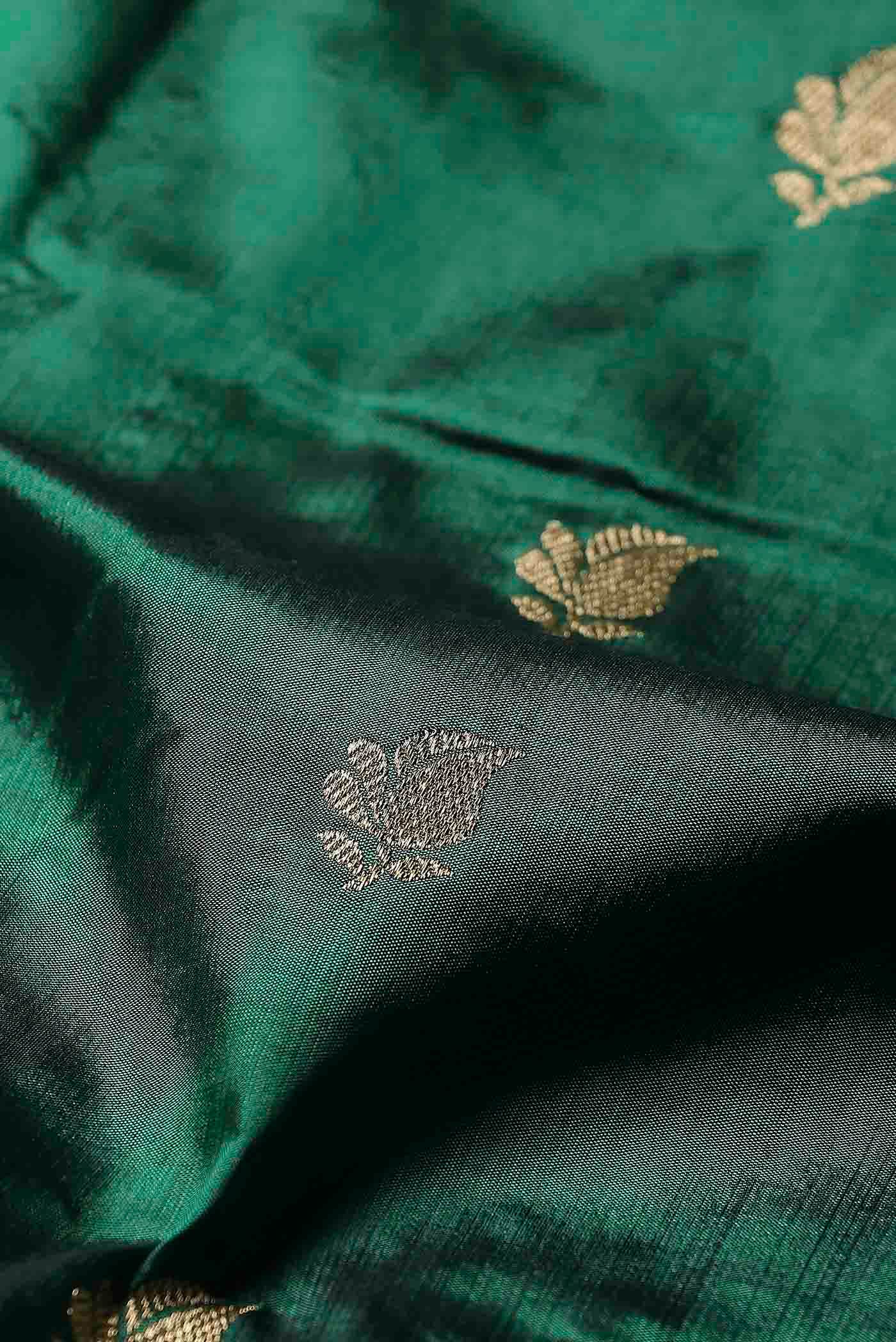 Green Banarasi Katan Silk Saree