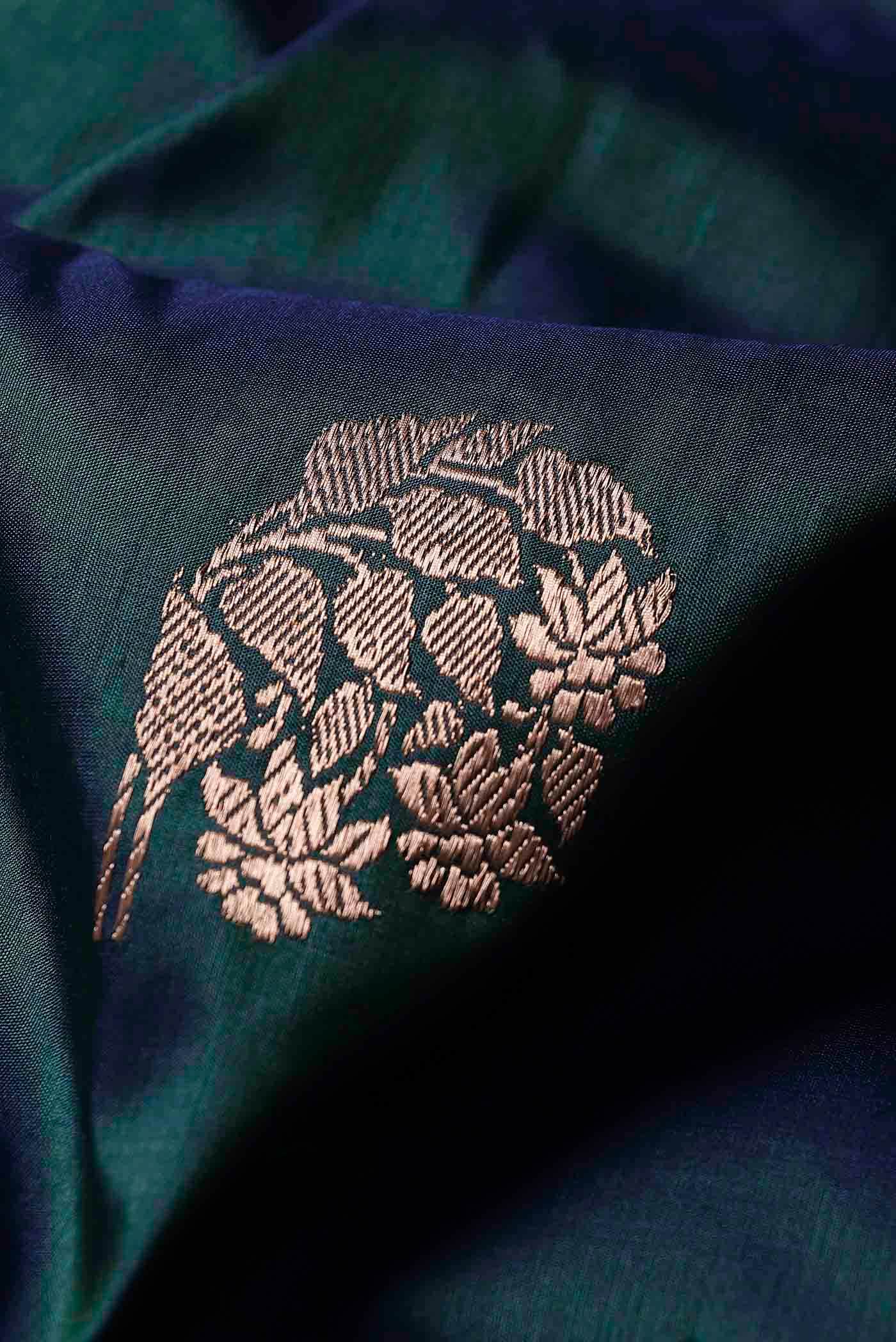 Blue Banarasi Katan Silk Saree