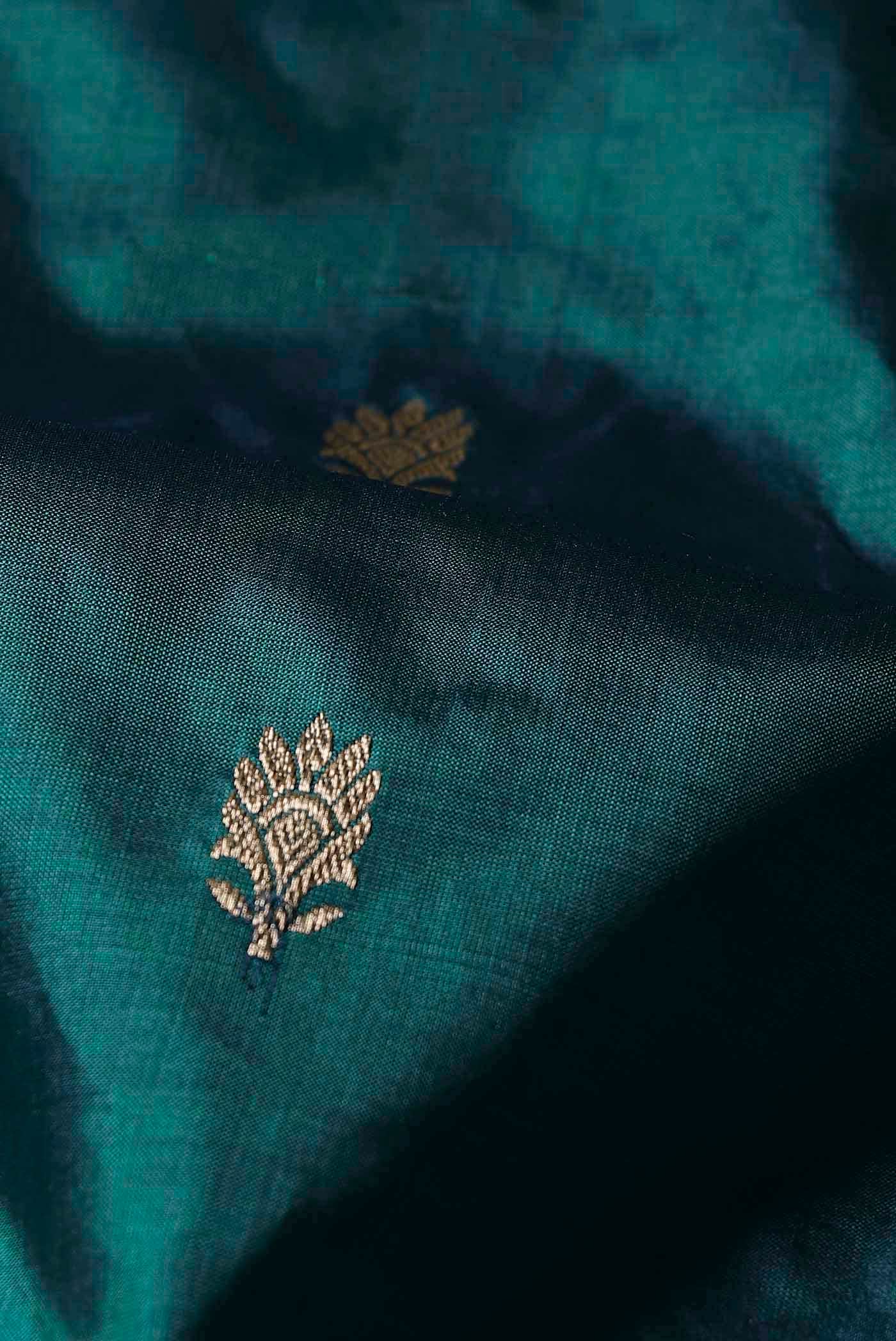 Blue Banarasi Katan Silk Saree