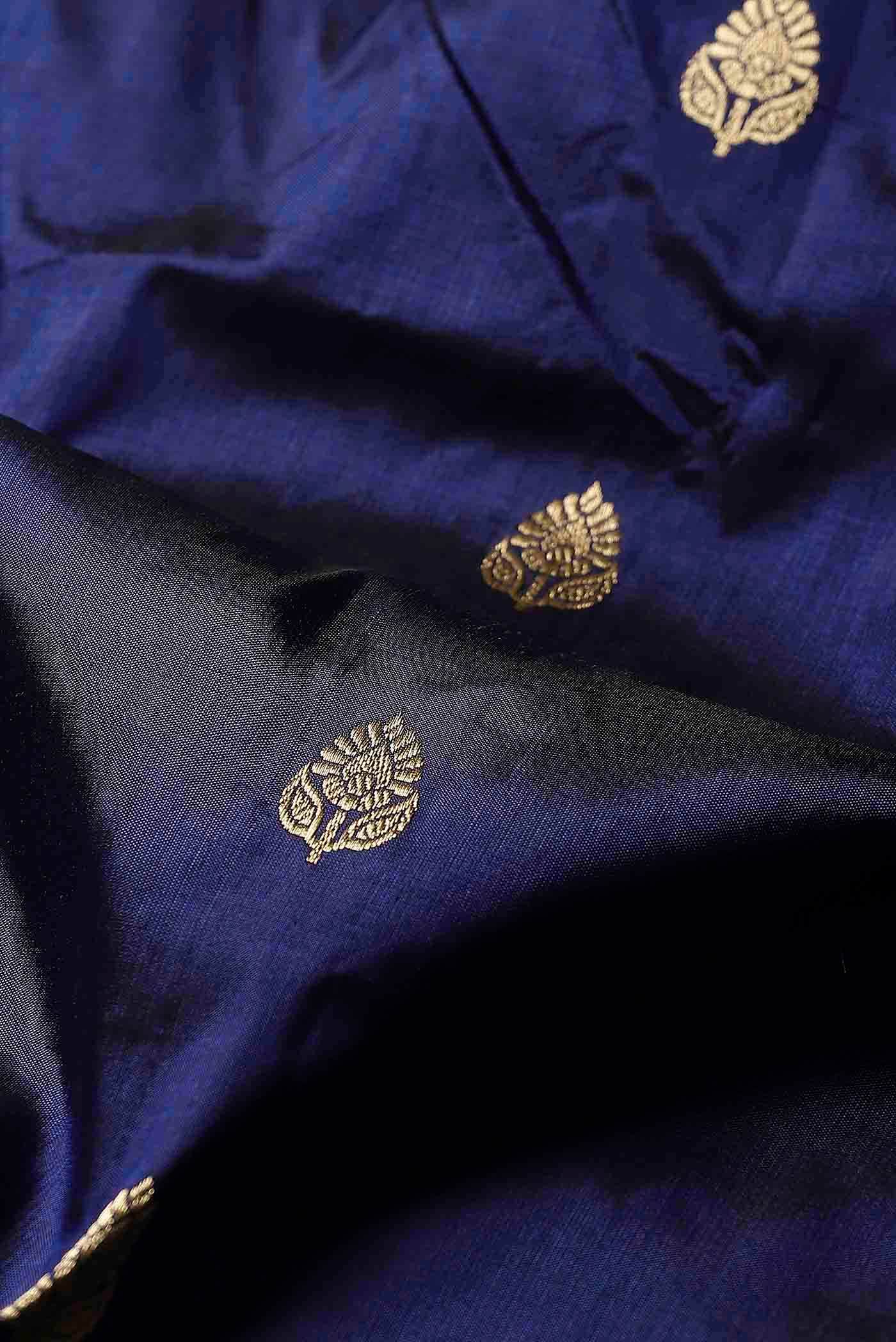 Blue Banarasi Katan Silk Saree