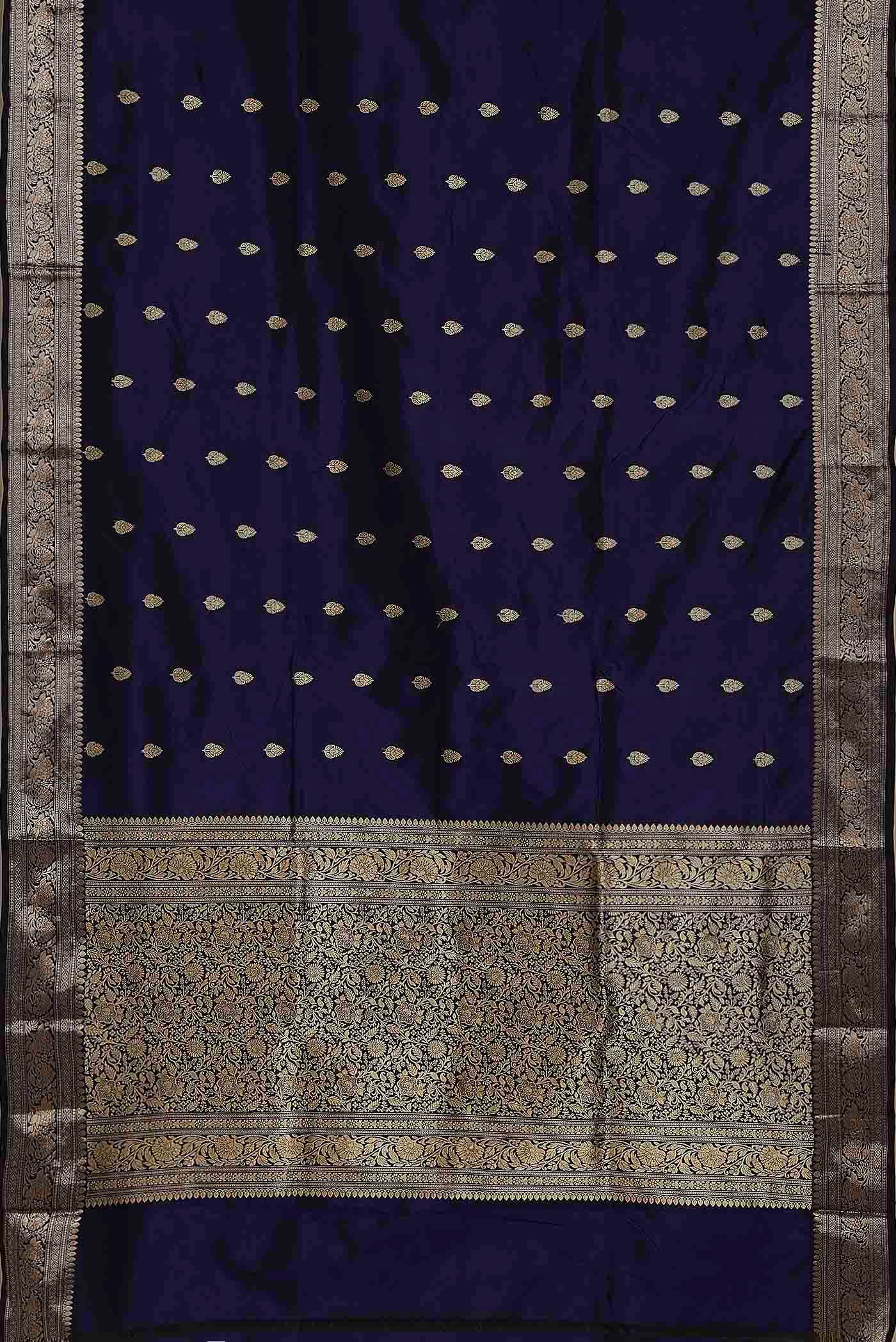 Blue Banarasi Katan Silk Saree