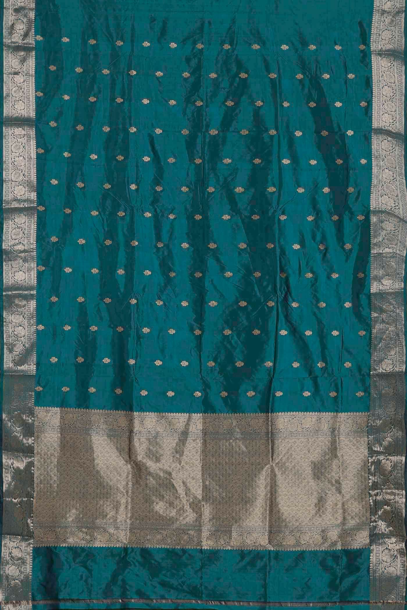 Blue Banarasi Katan Silk Saree