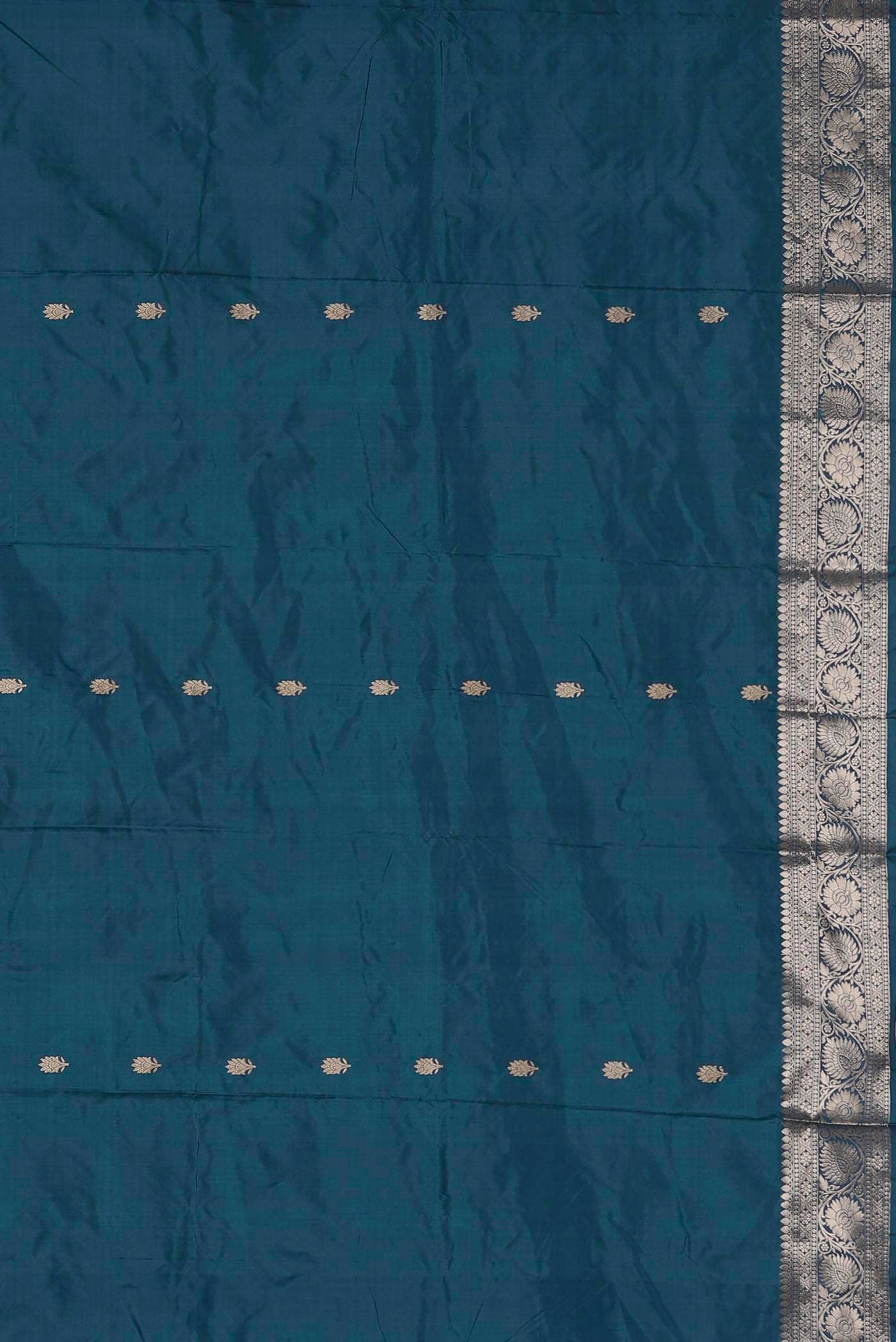 Blue Banarasi Katan Silk Saree