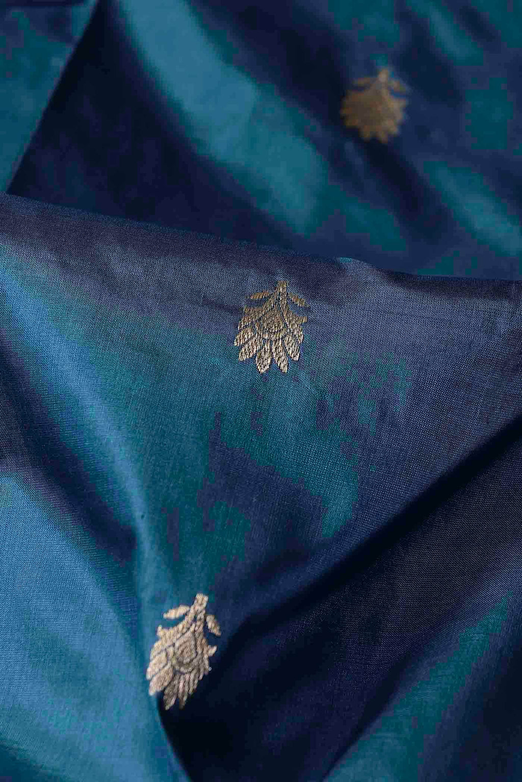 Blue Banarasi Katan Silk Saree