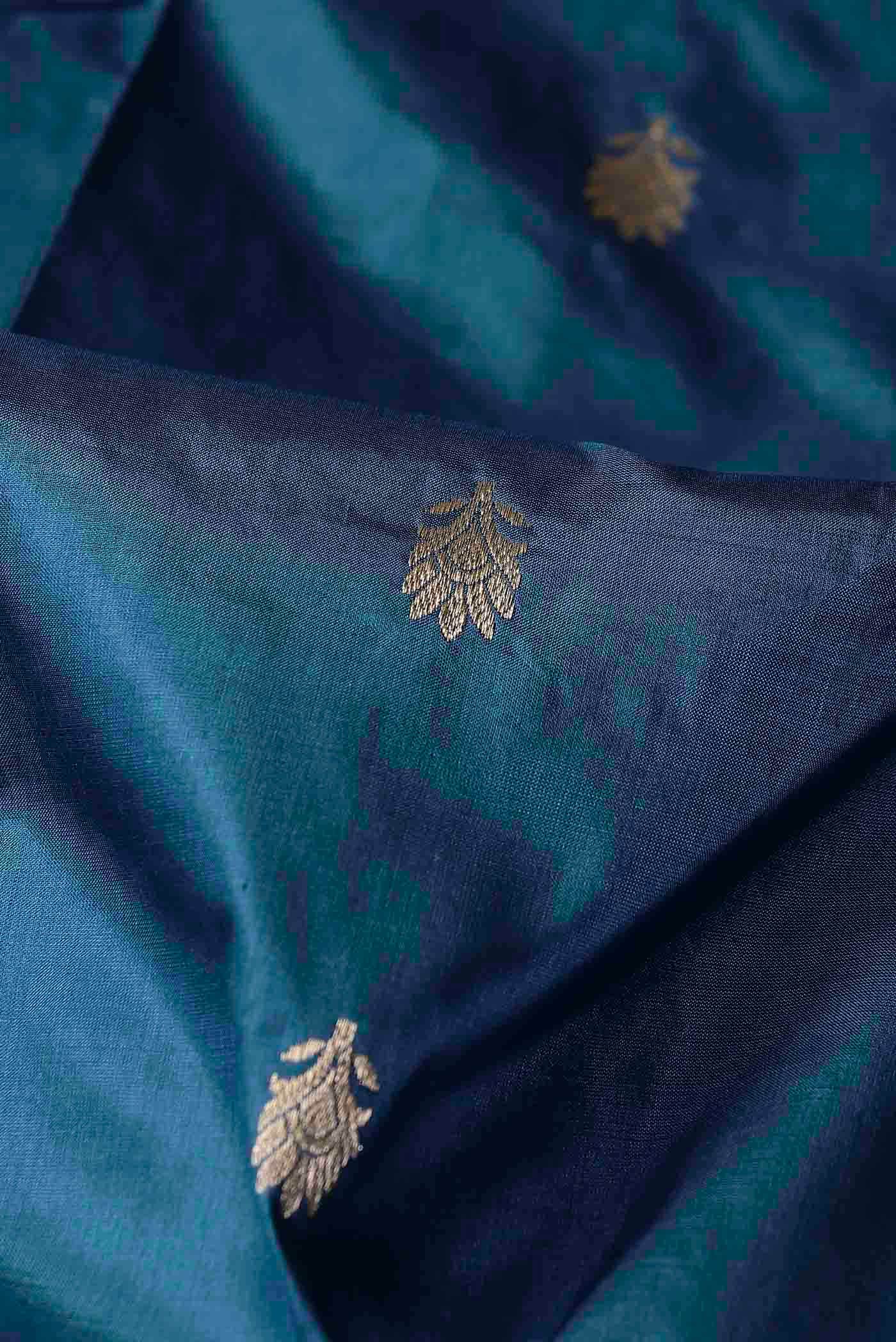 Blue Banarasi Katan Silk Saree