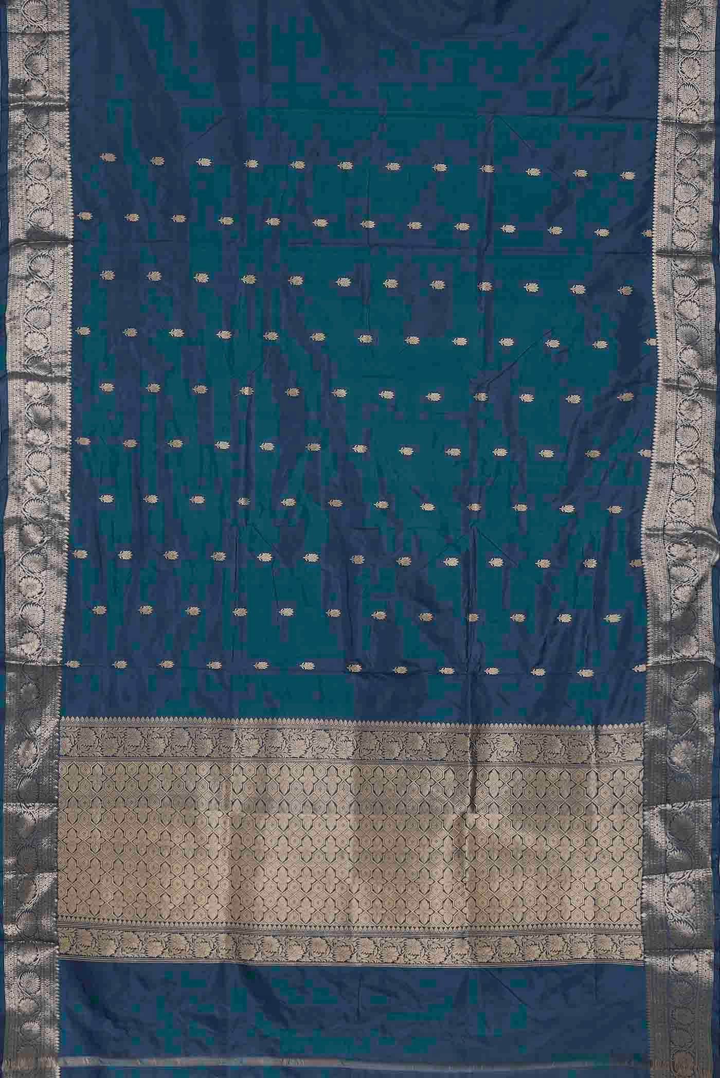Blue Banarasi Katan Silk Saree