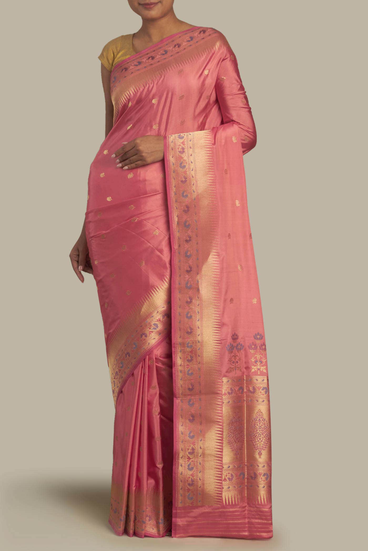 Pink Paithani Silk Saree
