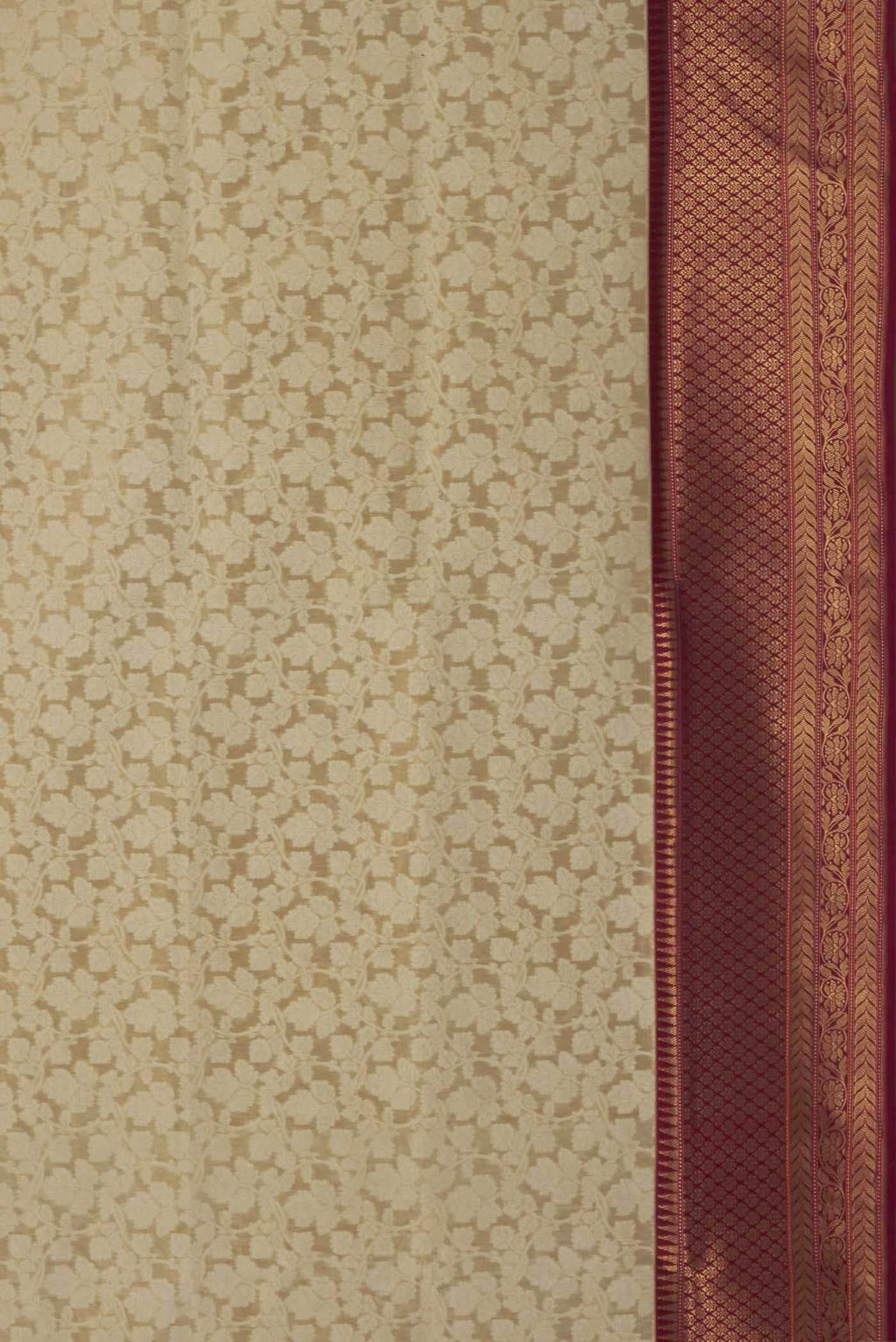 Beige Banarasi Silk Saree