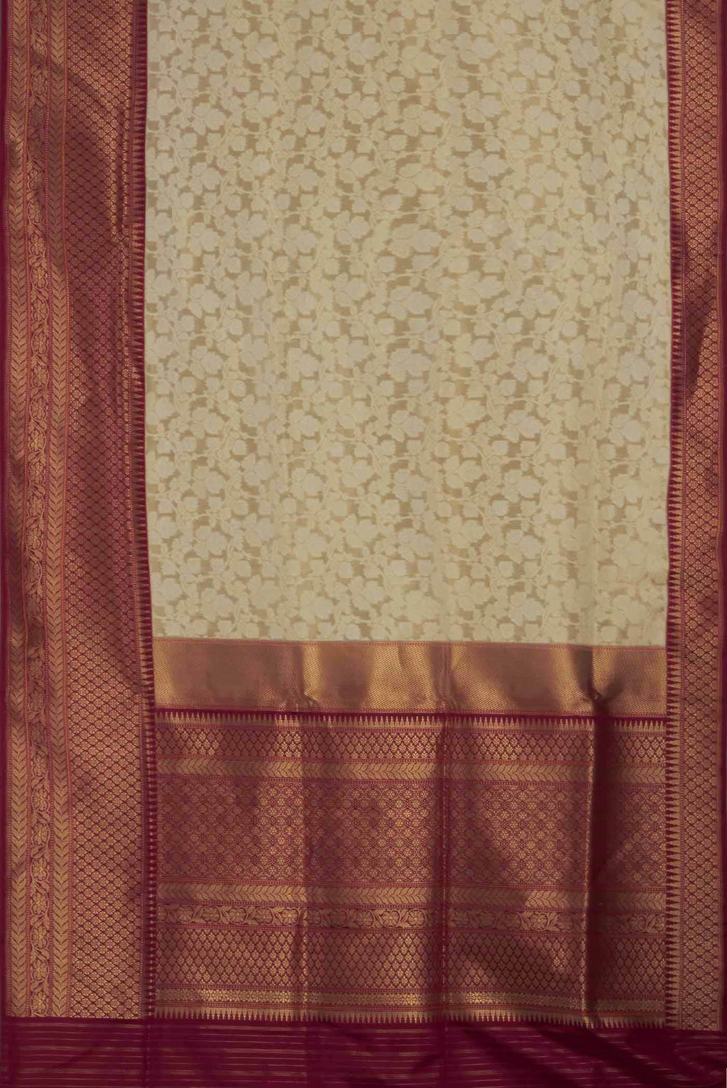 Beige Banarasi Silk Saree