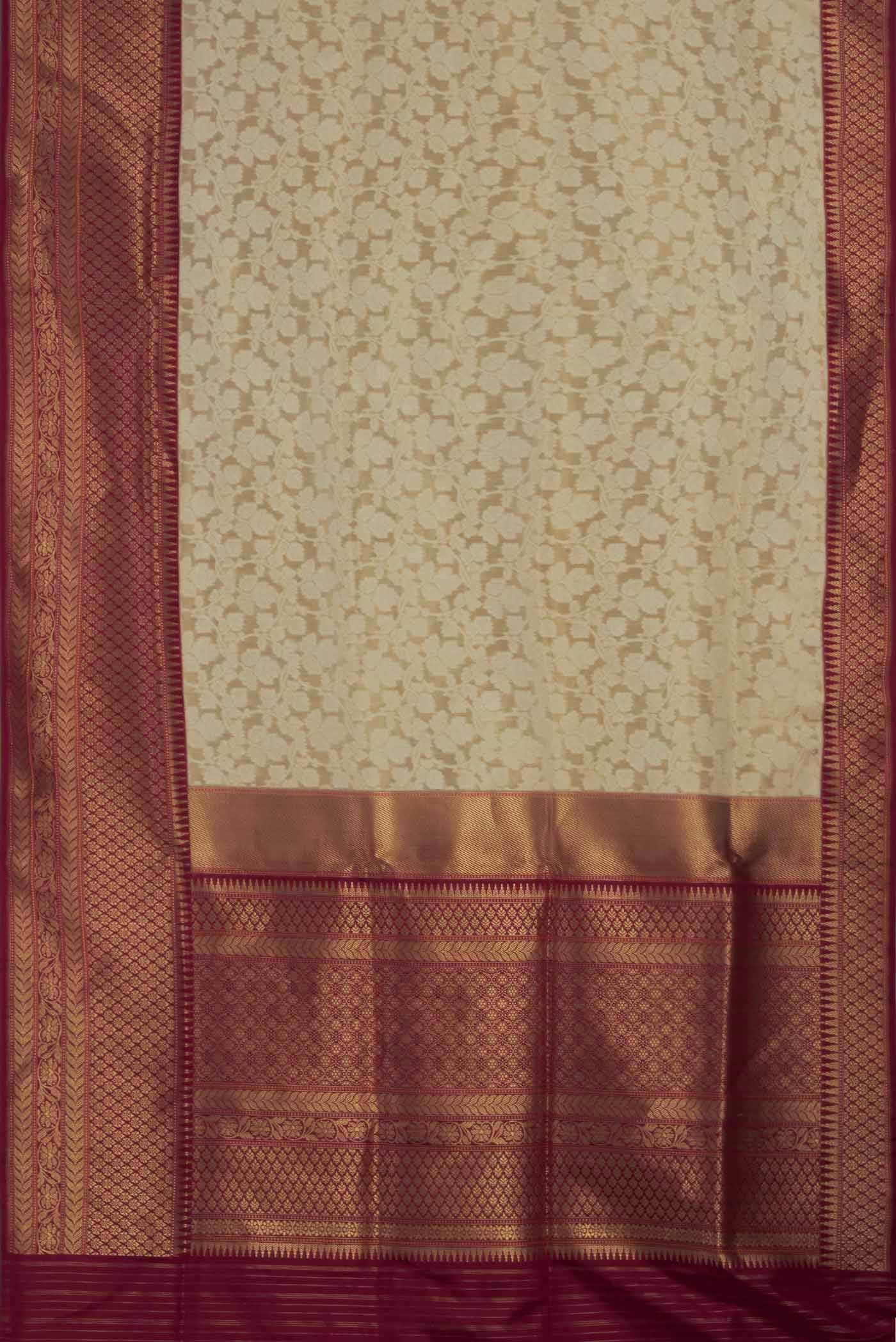 Beige Banarasi Silk Saree