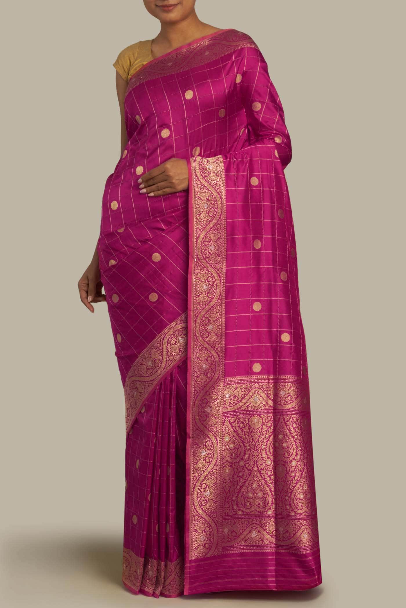 Pink Banarasi Silk Saree