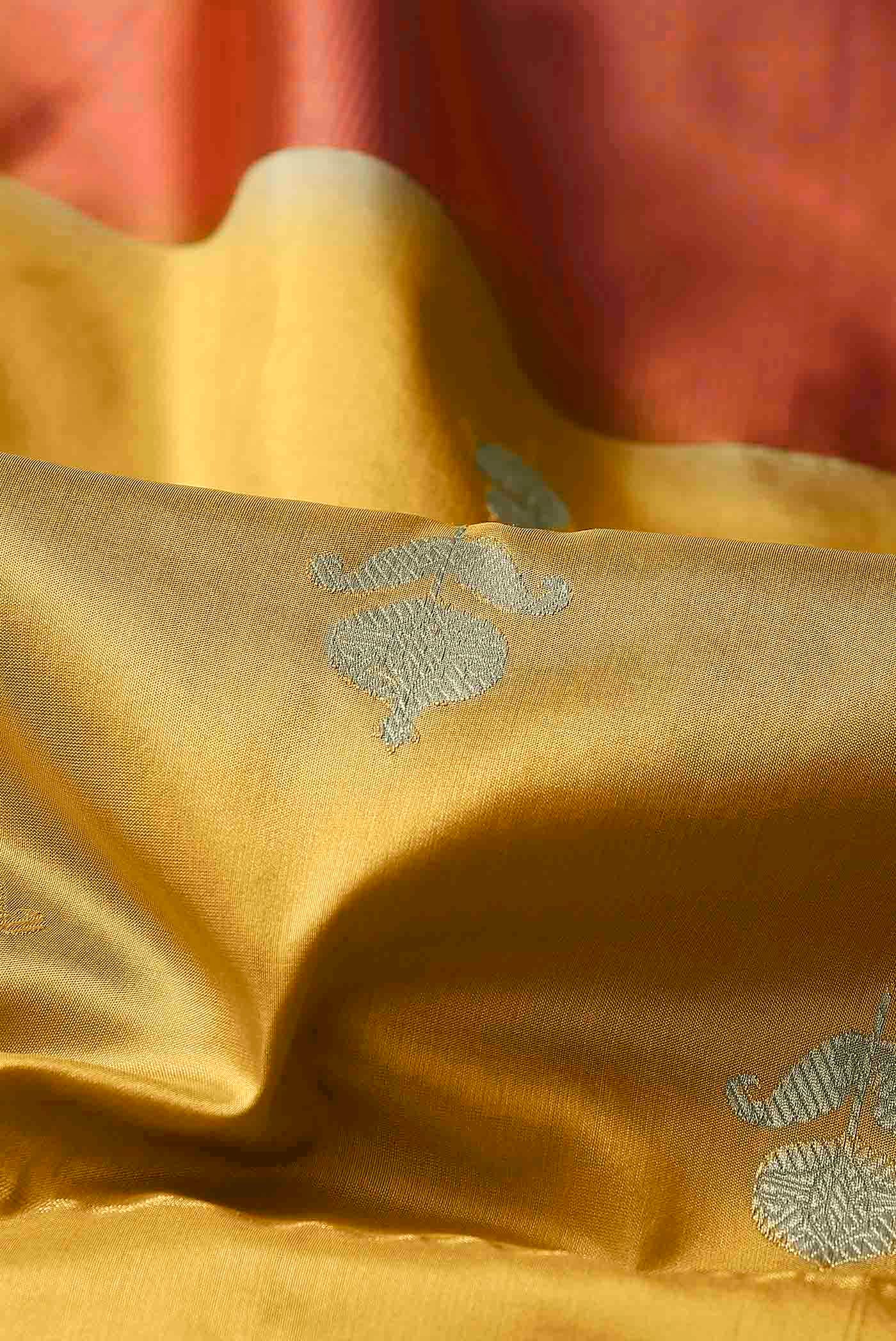 Mustard Banarasi Silk Saree