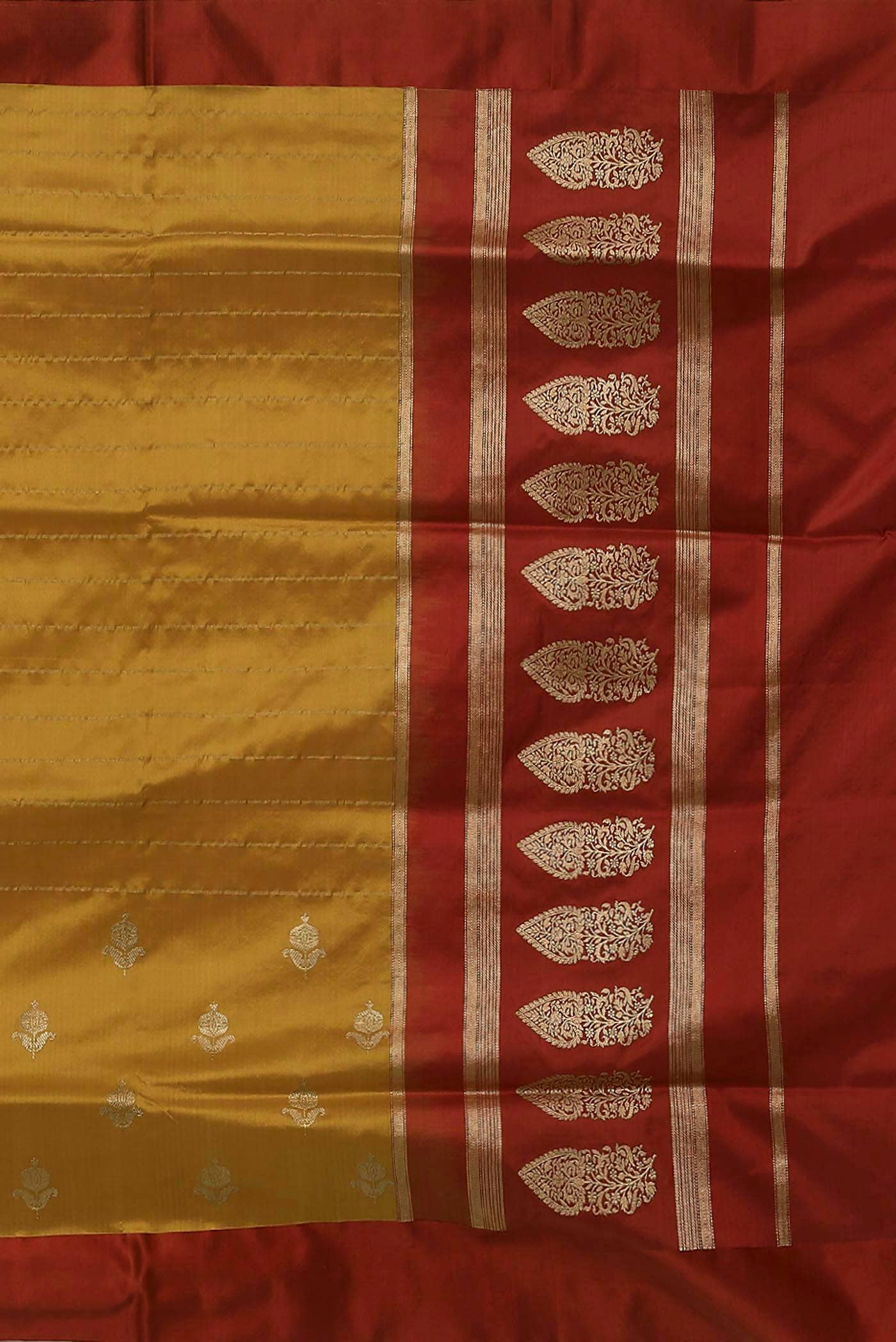 Mustard Banarasi Silk Saree
