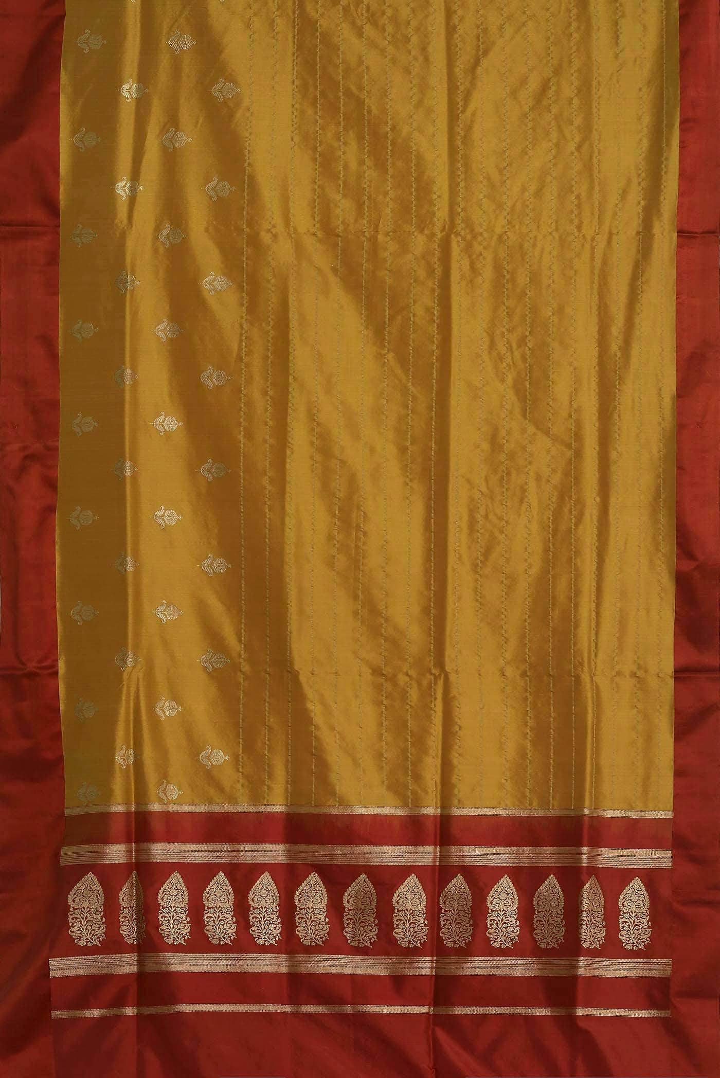 Mustard Banarasi Silk Saree