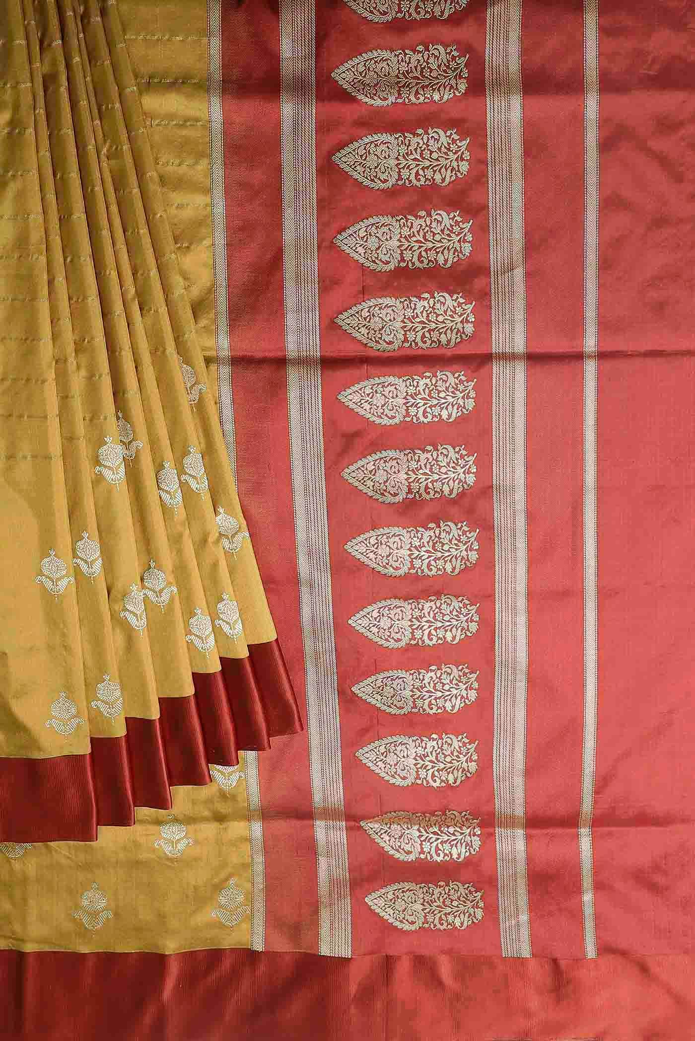 Mustard Banarasi Silk Saree