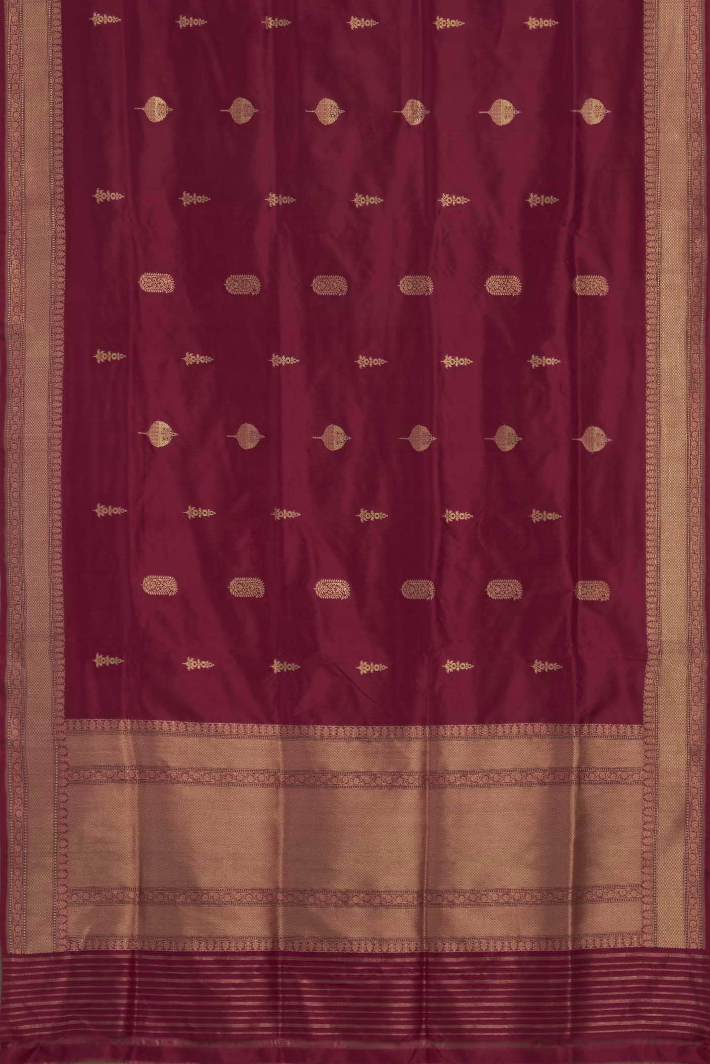 Maroon Banarasi Silk Saree