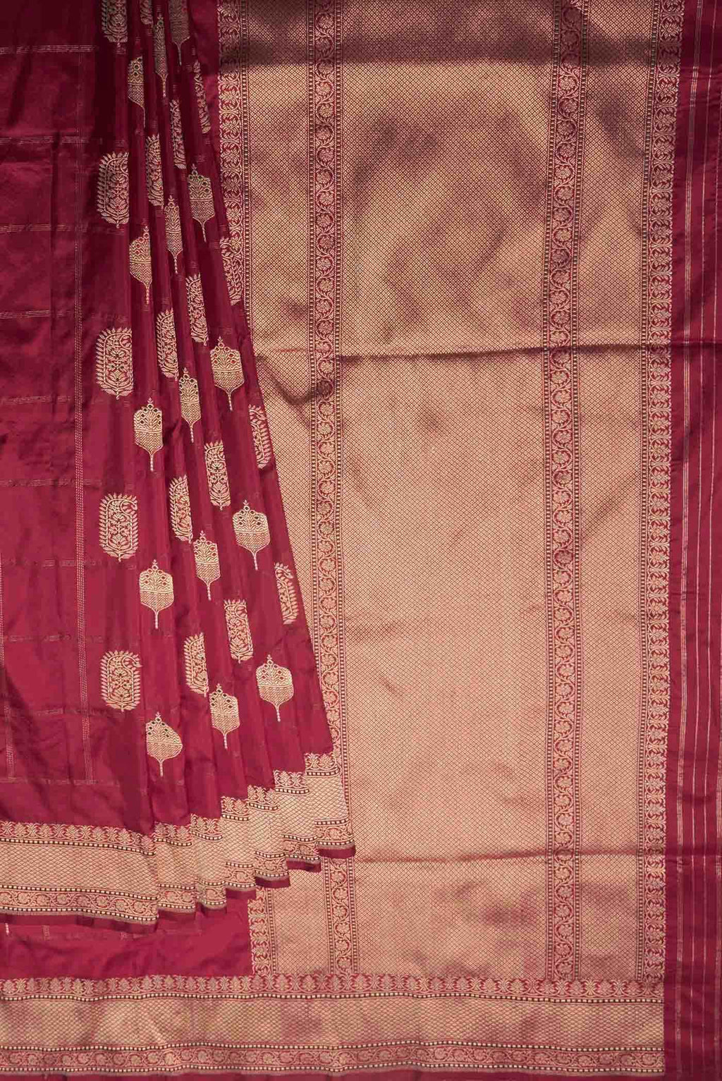 Maroon Banarasi Silk Saree