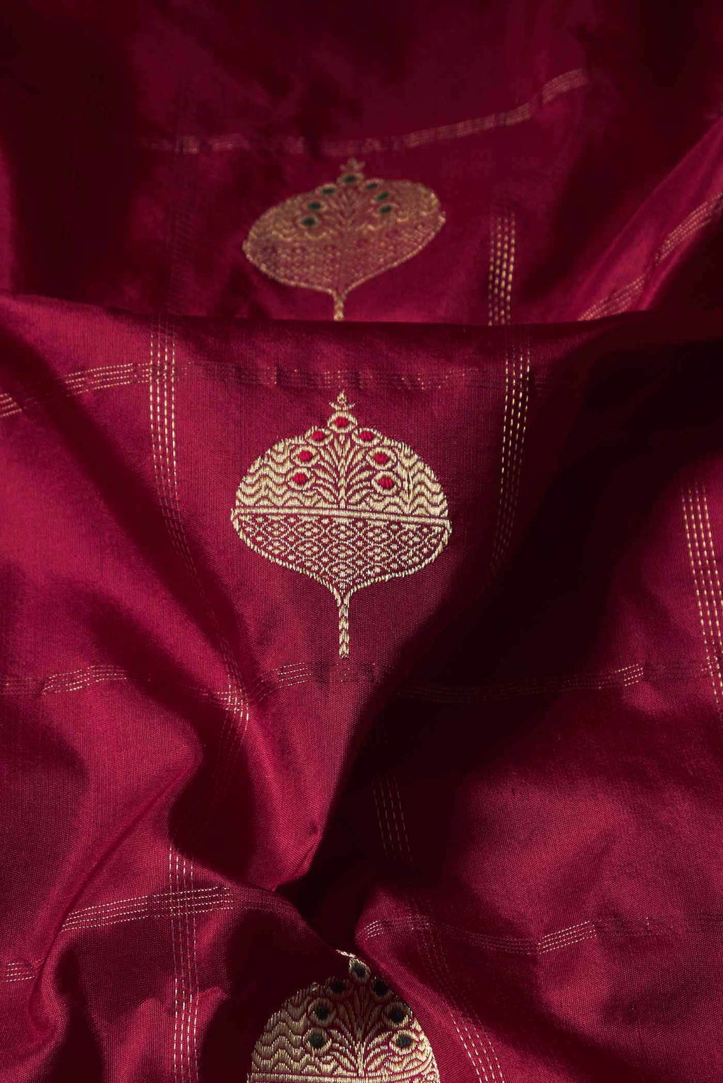 Maroon Banarasi Silk Saree