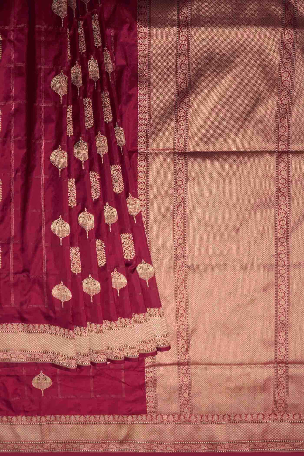 Maroon Banarasi Silk Saree