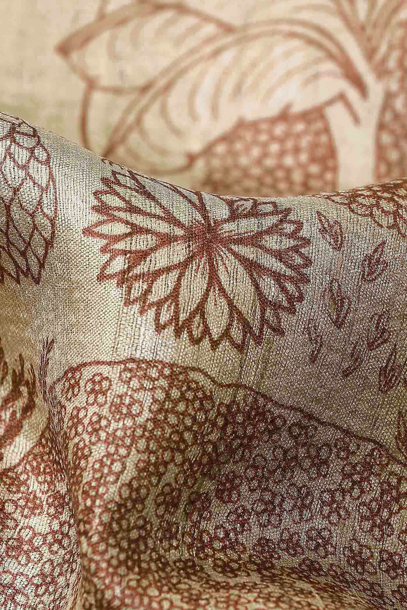 Beige Bhagalpuri Tussar Silk Saree