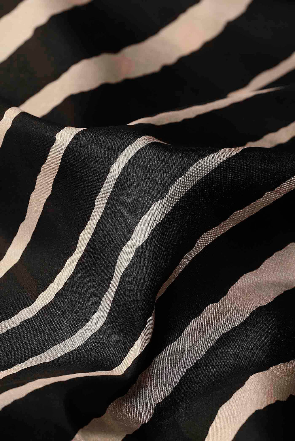 Black Printed Silk Saree
