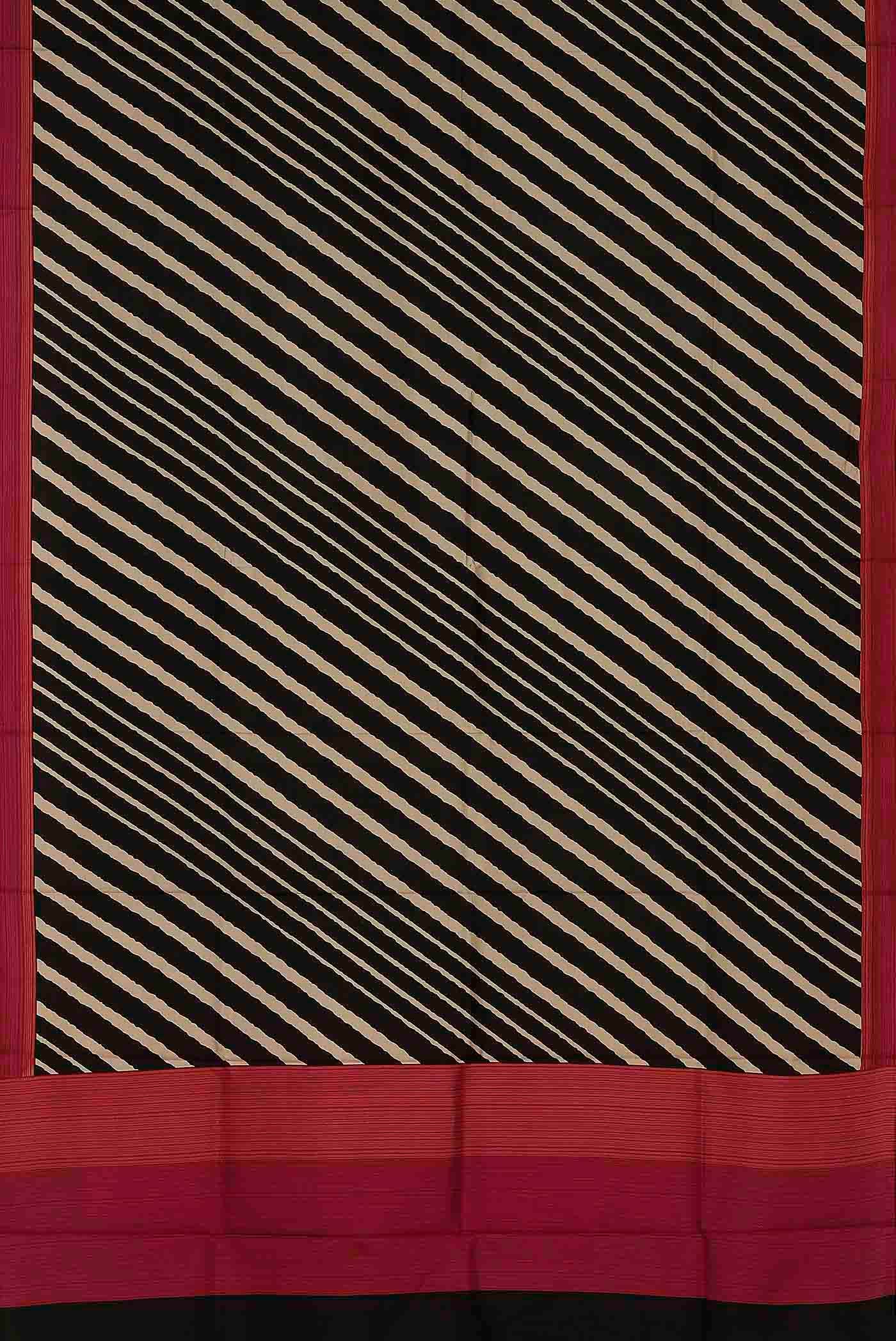 Black Printed Silk Saree