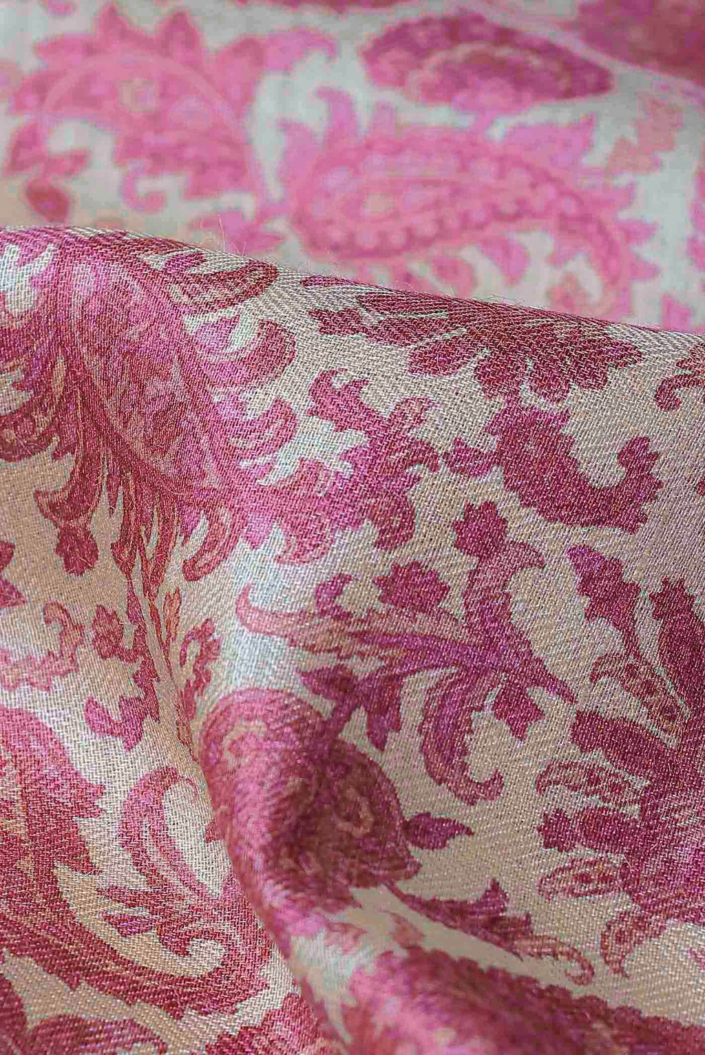 Beige Pashmina Silk Saree