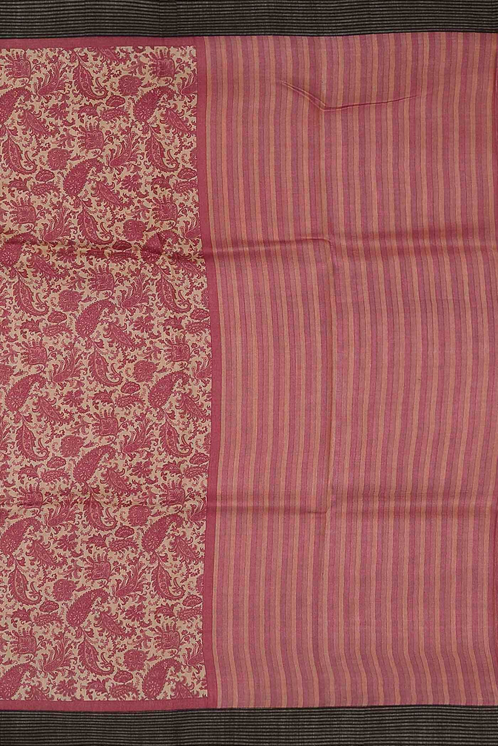 Beige Pashmina Silk Saree