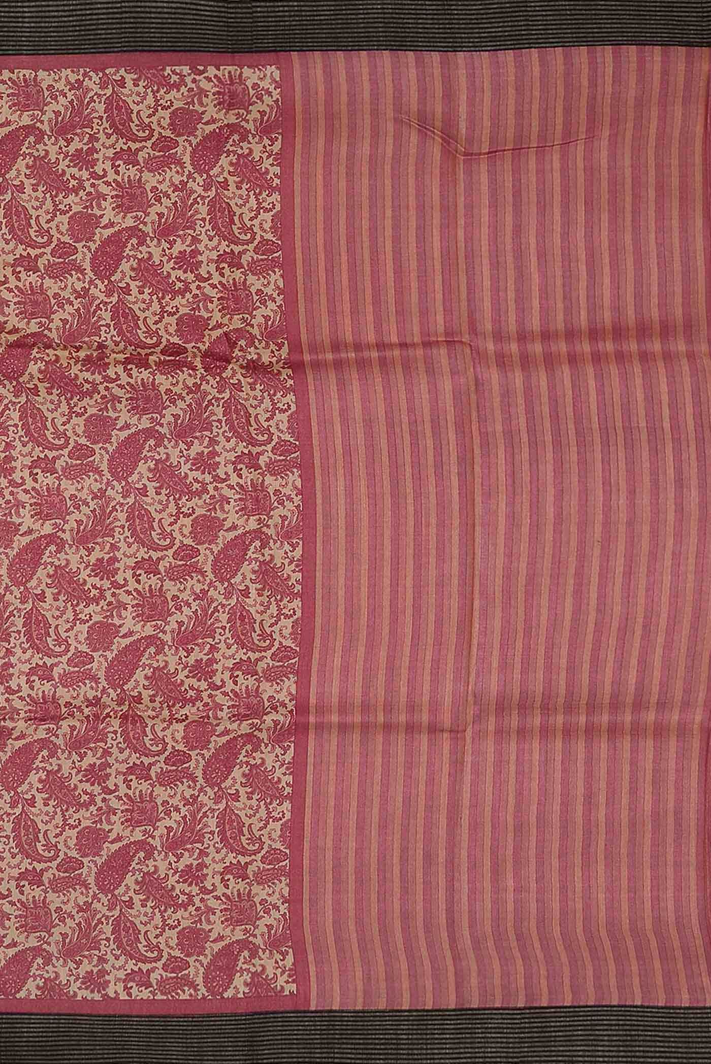Beige Pashmina Silk Saree