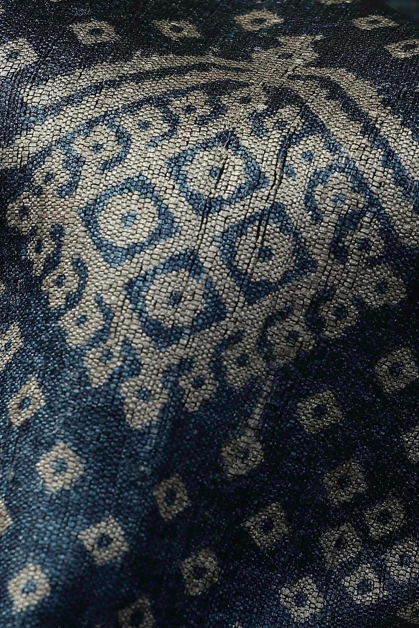 Blue Bhagalpuri Tussar Silk Saree