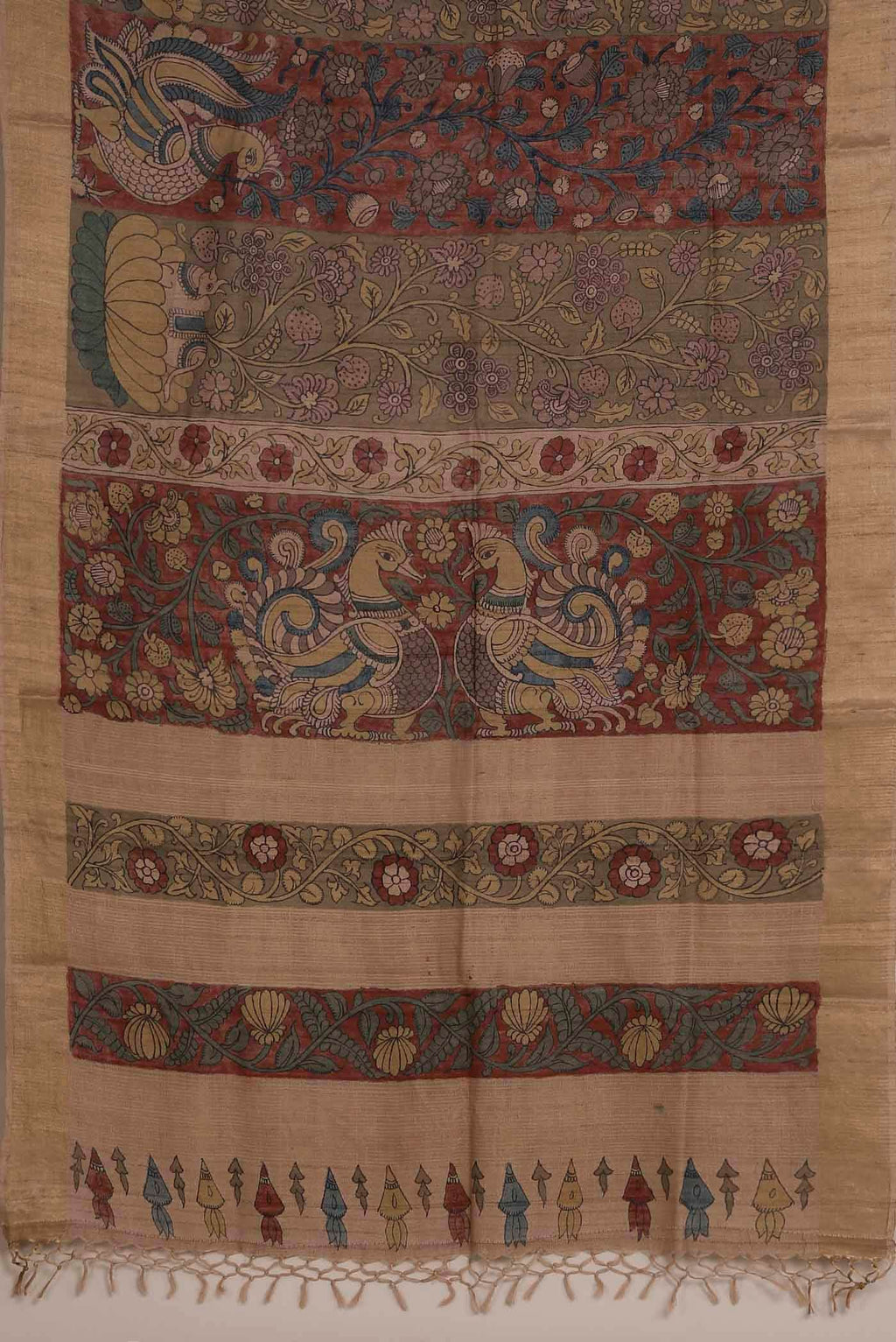 Brown Tussar Silk Saree