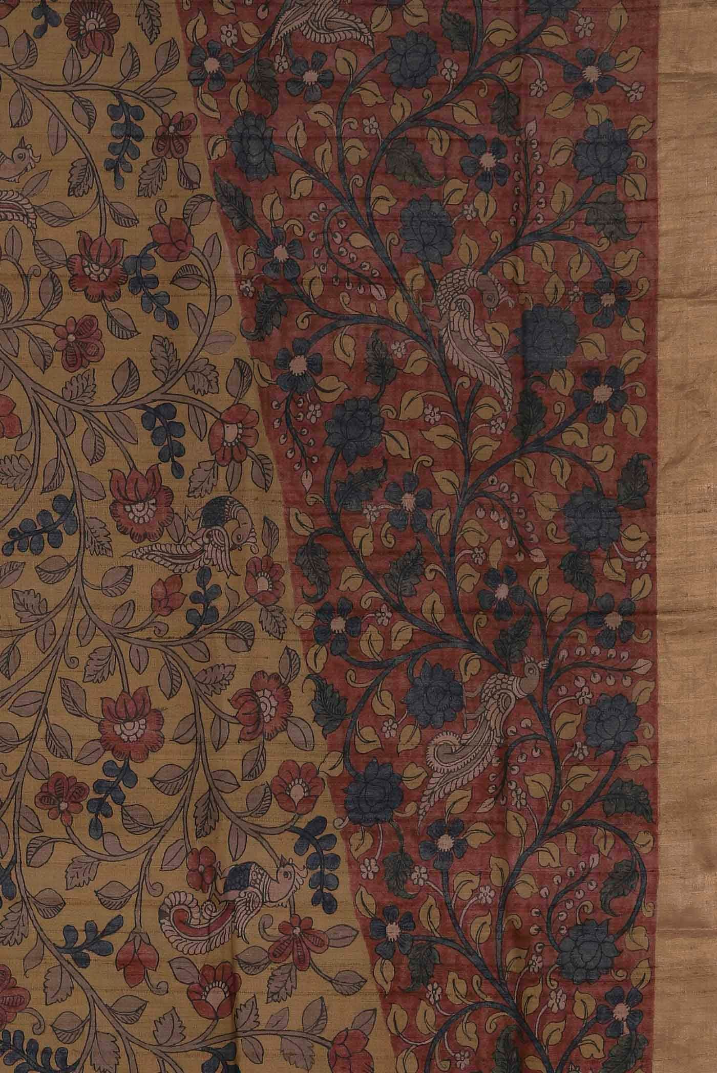 Multi Tussar Silk Saree