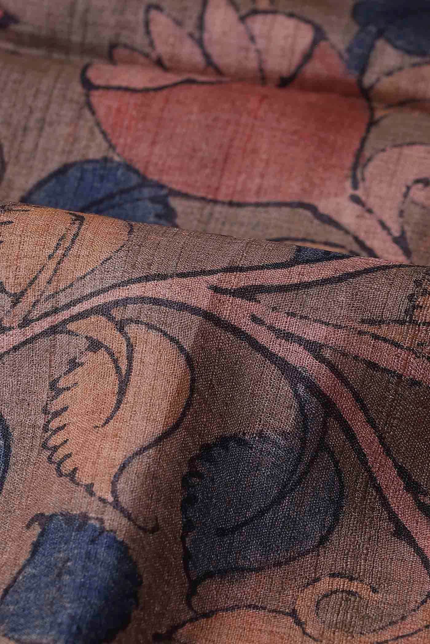 Beige Tussar Silk Saree