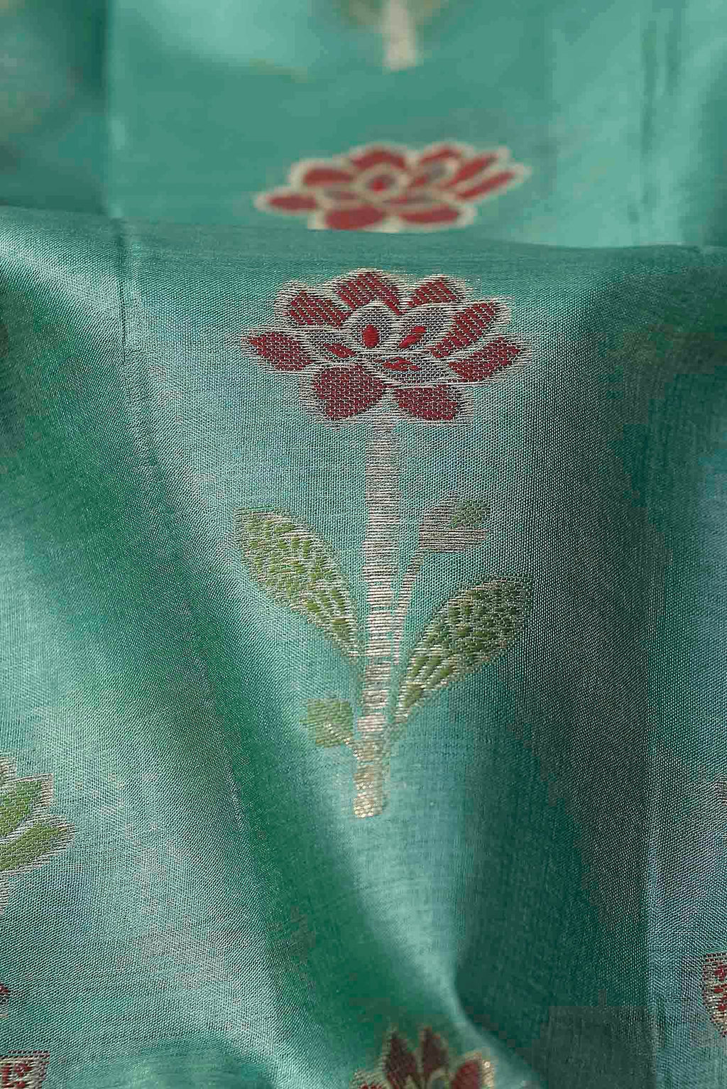 Green Banarasi Tussar Silk Saree