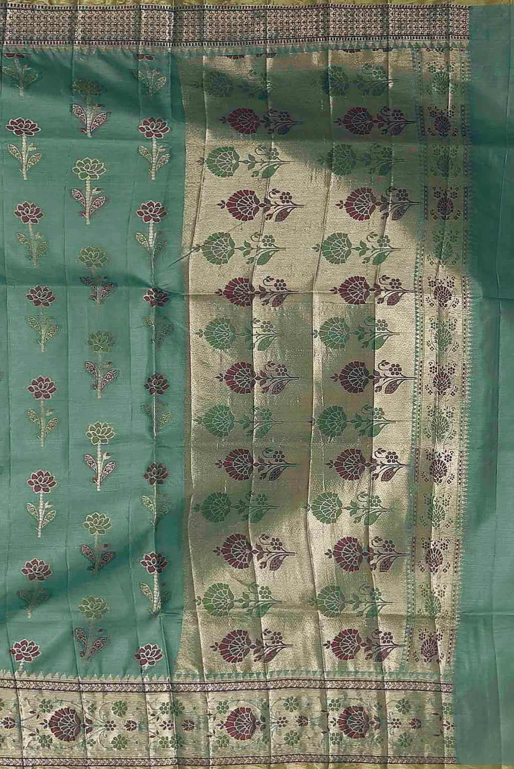 Green Banarasi Tussar Silk Saree
