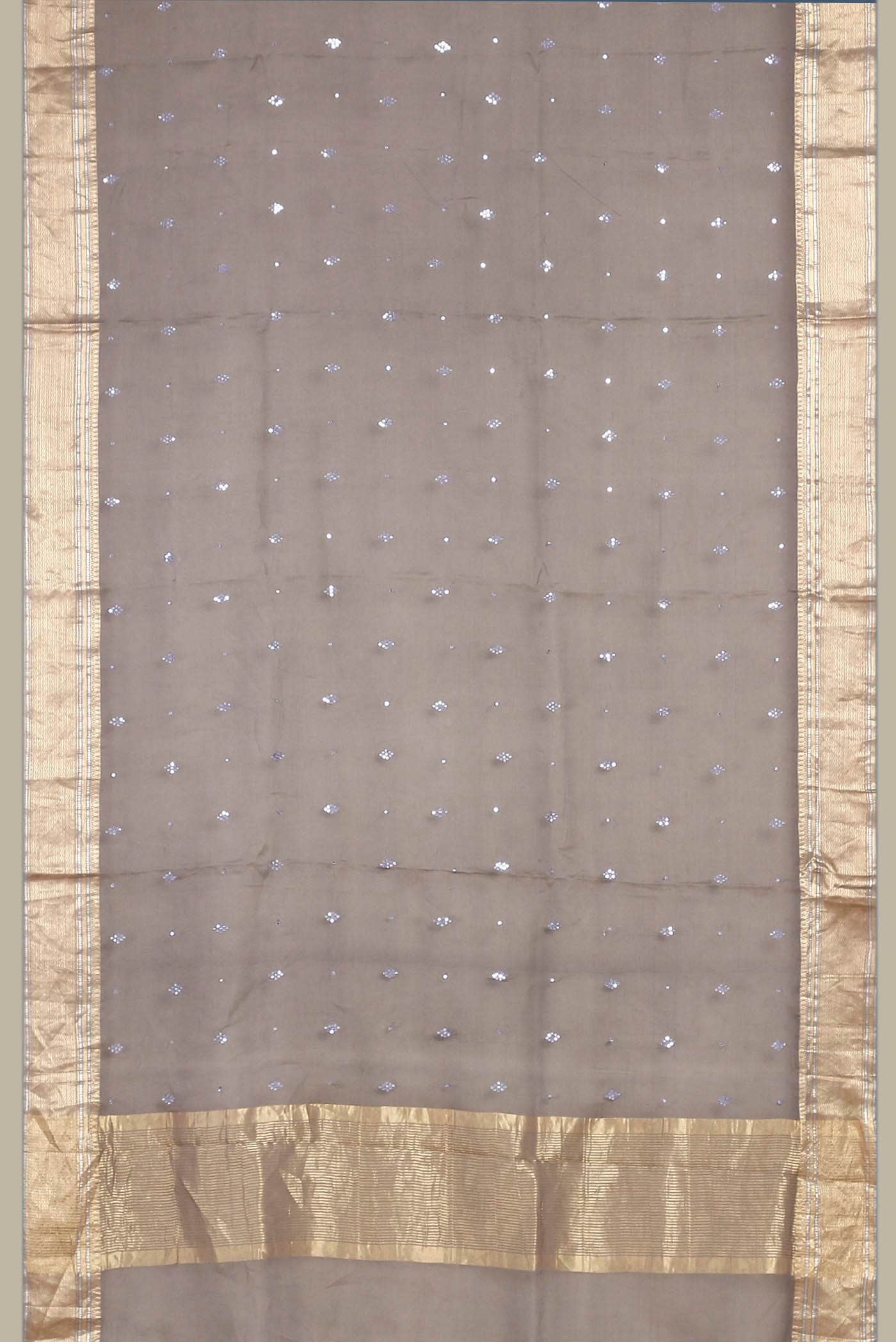 Grey Maheshwari Silk Cotton Saree