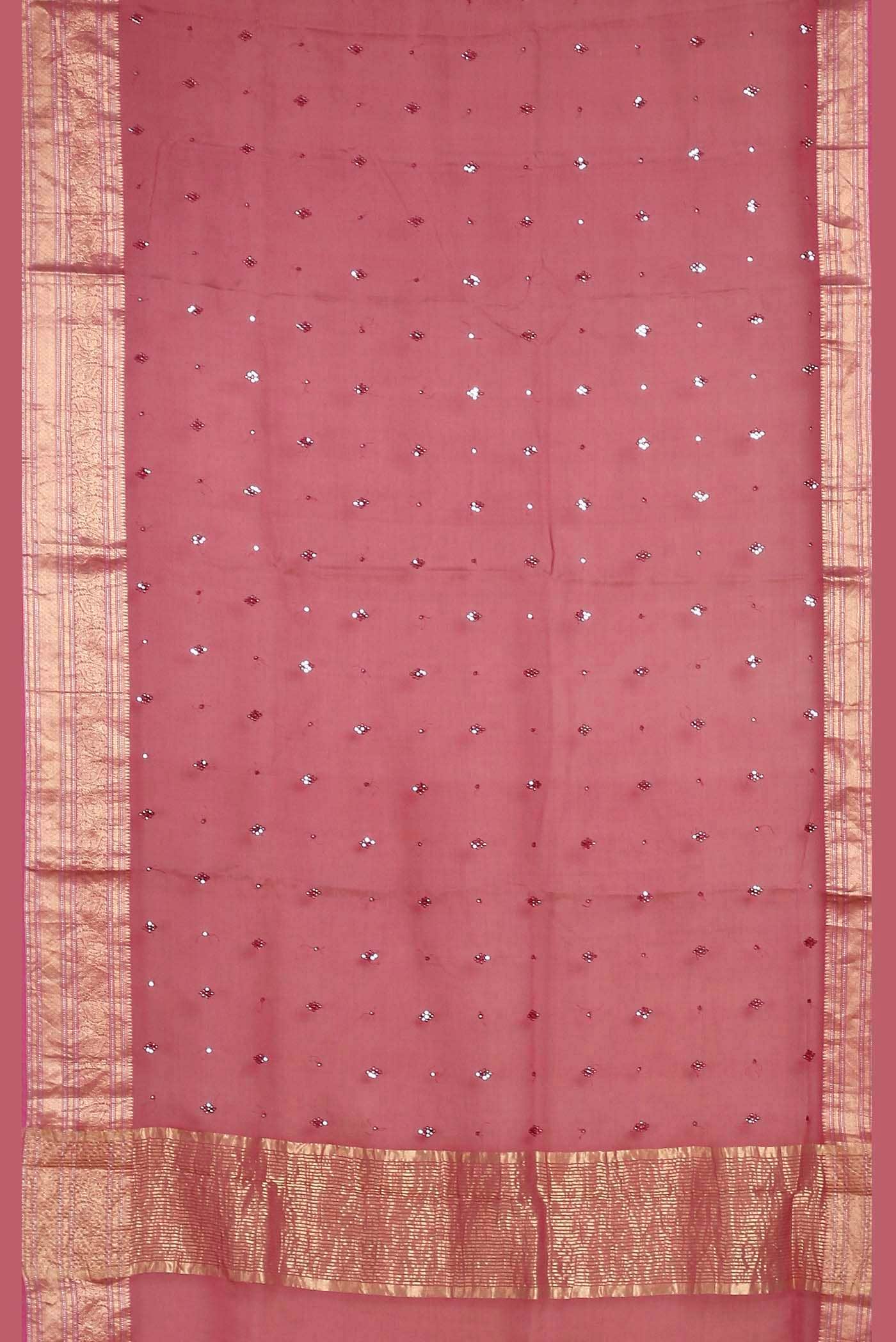 Pink Maheshwari Silk Cotton Saree