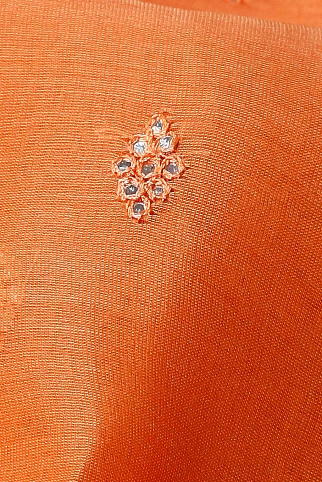 Peach Maheshwari Silk Cotton Saree