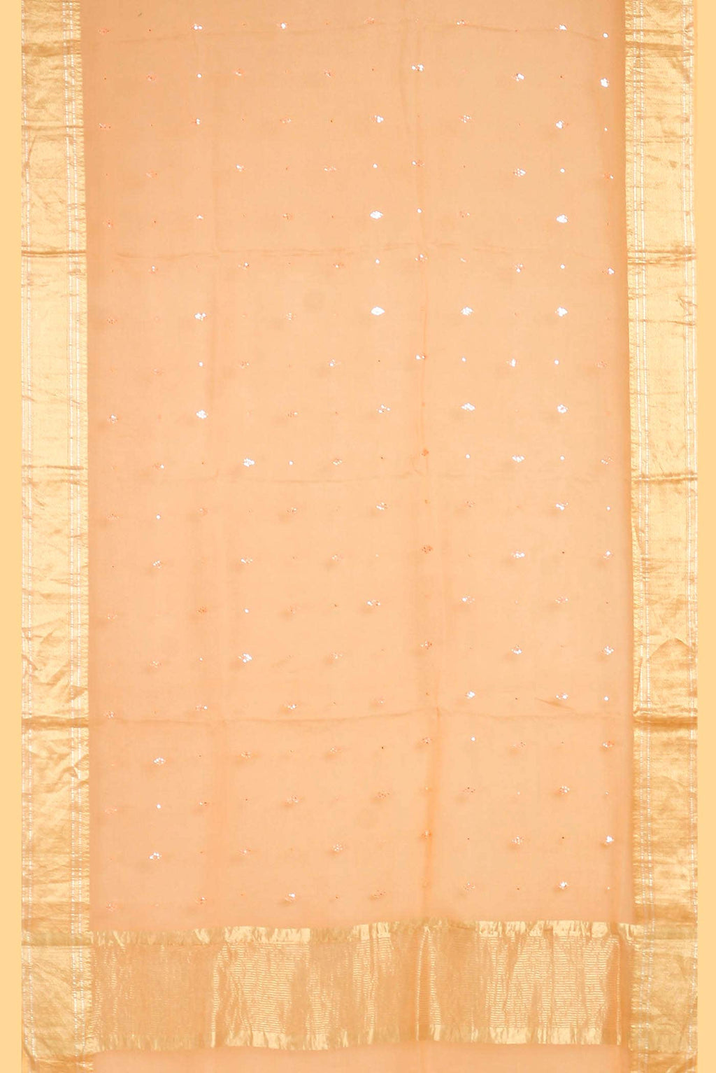 Peach Maheshwari Silk Cotton Saree
