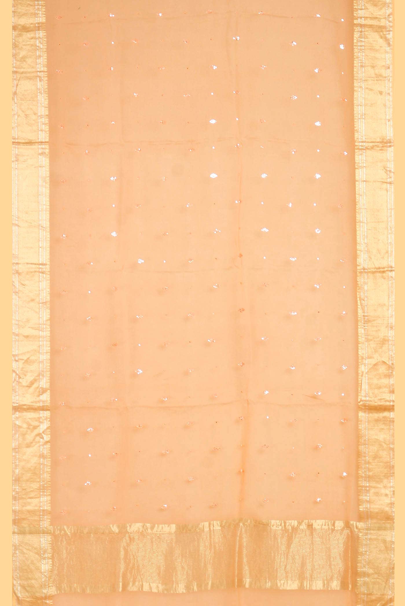 Peach Maheshwari Silk Cotton Saree