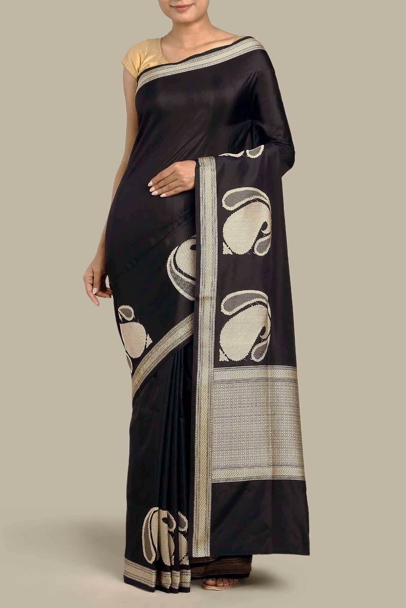 Black Banarasi Silk Saree
