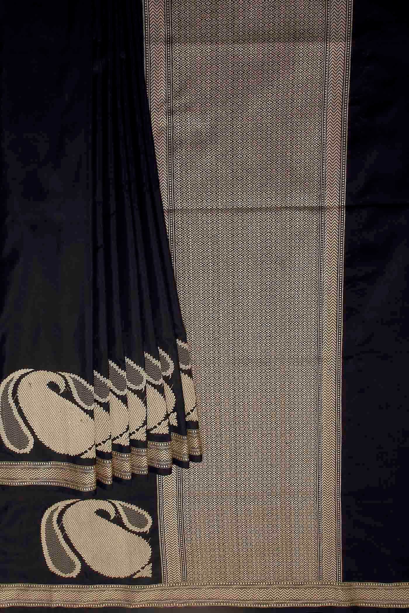 Black Banarasi Silk Saree