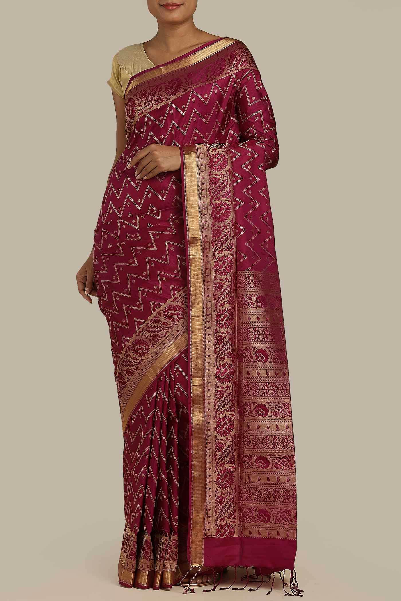 Dark Pink Soft Silk Saree